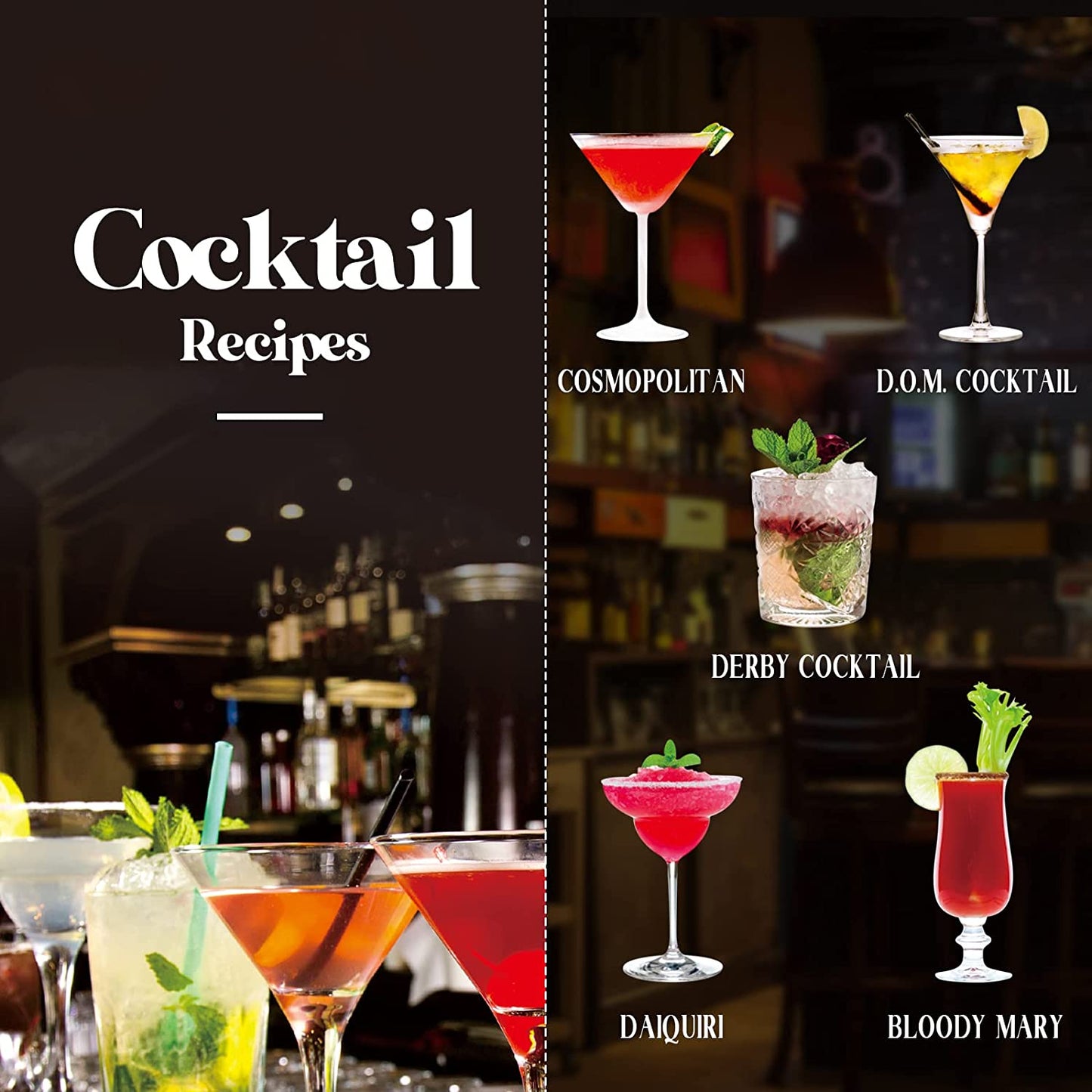 Cocktail Shaker Set, RATEL Bartender Kit 18 Piece Stainless Steel Bar Tools with Stand & Cocktail Recipes Booklet, Professional Bartender Shaker Set for Beginners Home Bar Parties