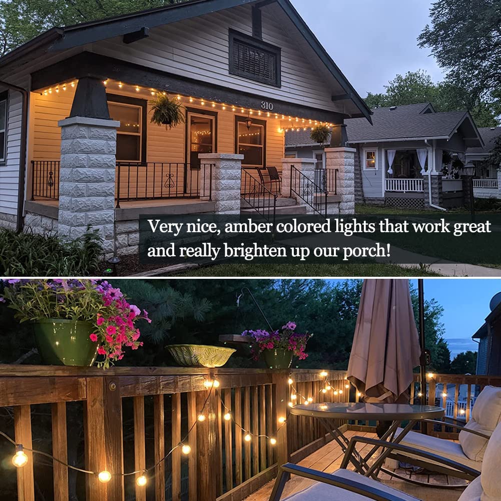 Outdoor String Lights 150FT, G40 Led Patio Lights with 75pcs Bulbs 1W, Waterproof Shatterproof Dimmable Globe Outside Hanging Lights for Backyard, Cafe & Bistro