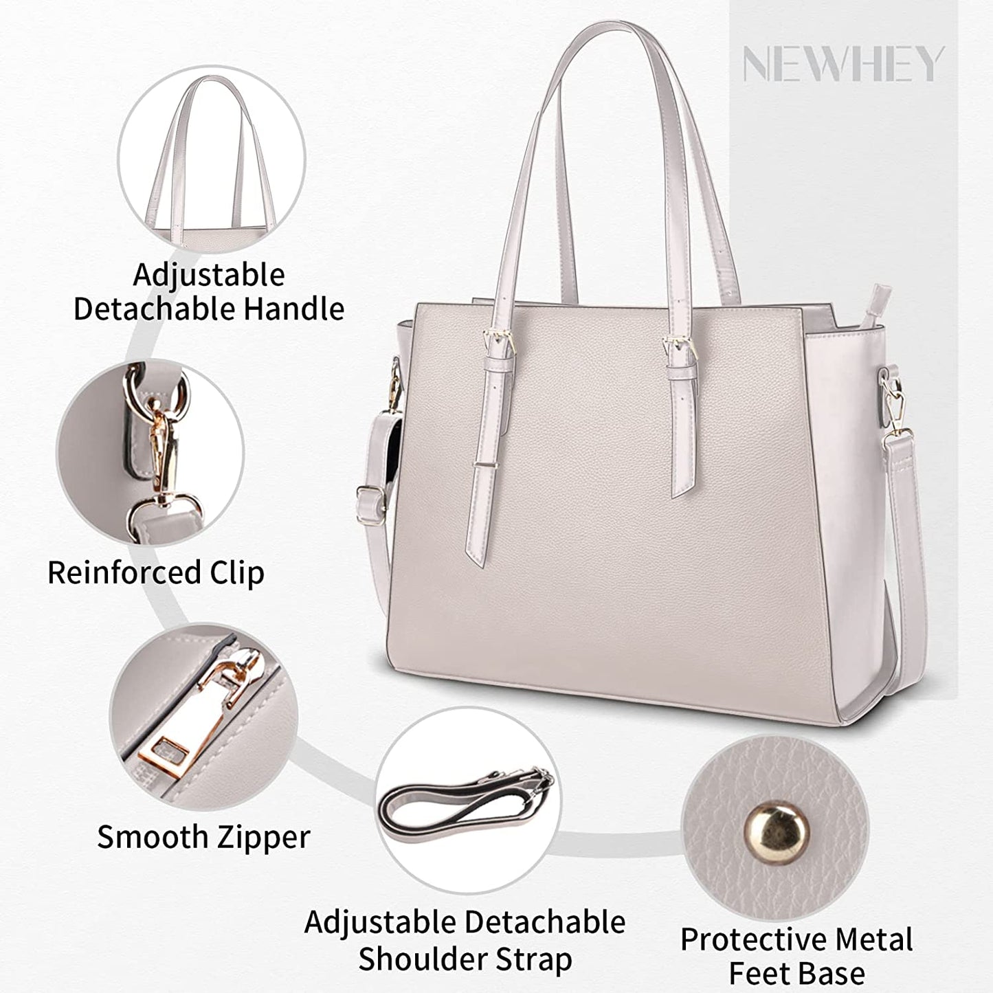 Laptop Bag for Women 15.6 Inch Large Capacity Waterproof Leather Shoulder Bag