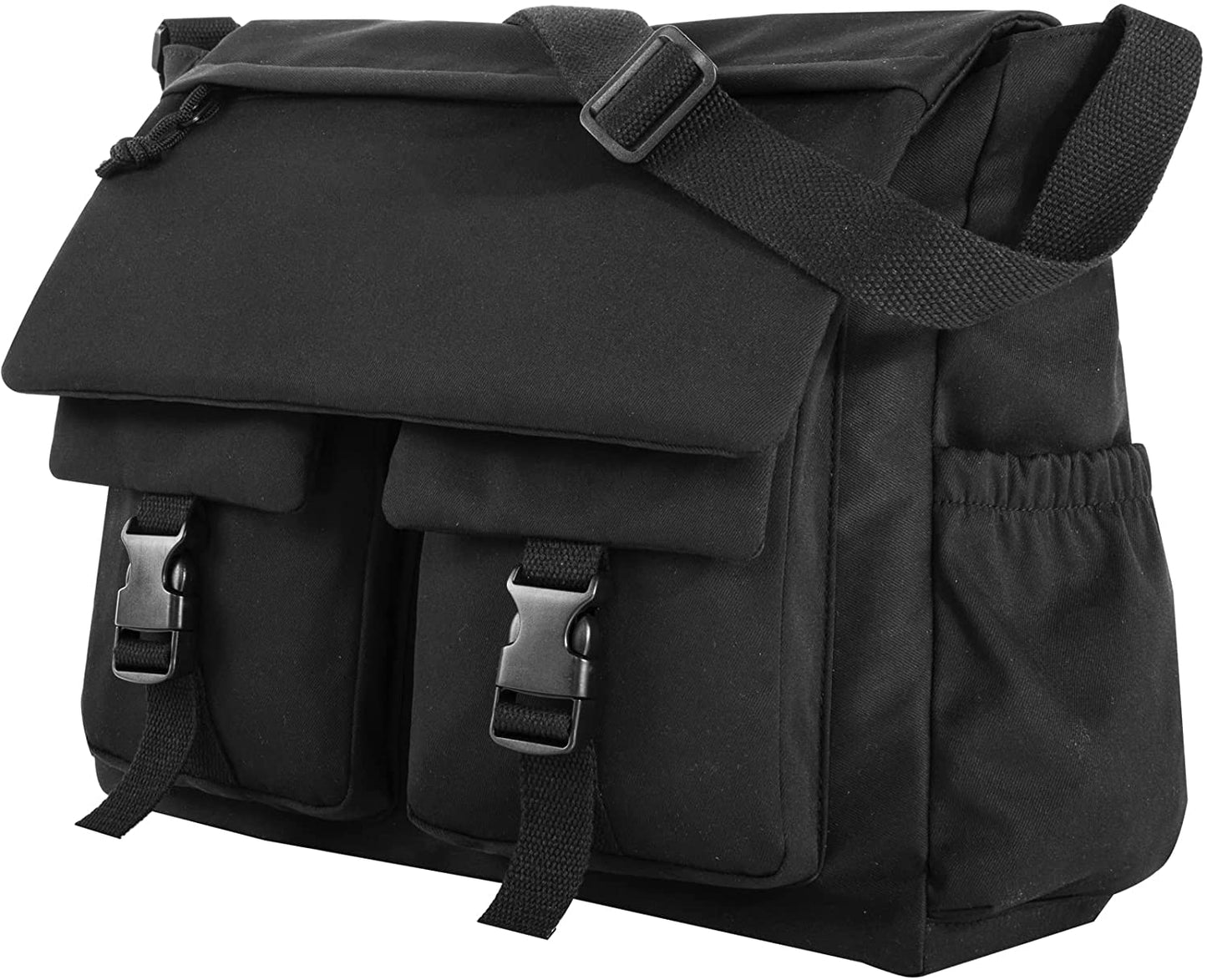 Lovvento Canvas Messenger Bag Crossbody Bag for School 15.6 Inch Laptop Bag Waterproof Shoulder Bag Lightweight