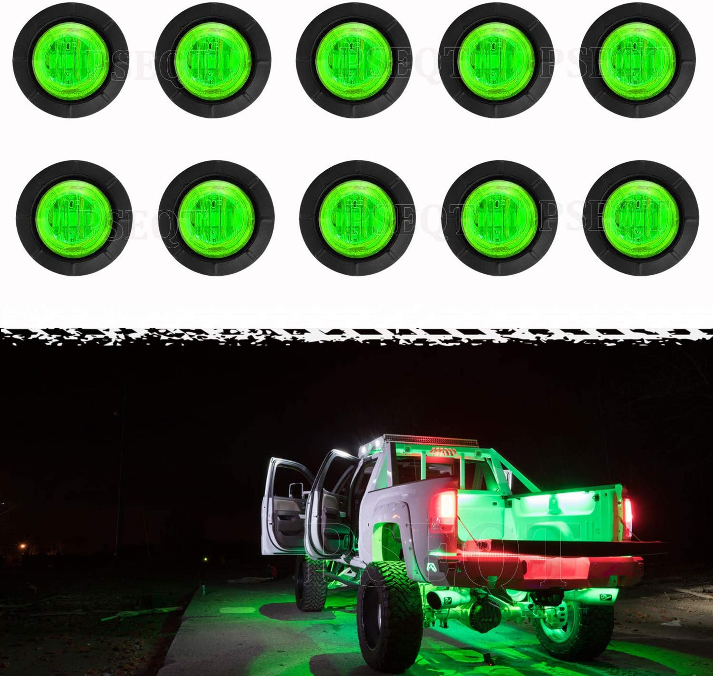 3/4" LED Rock Lights Round Underglow Wheel Fender Side Marker Clearance Lights with Bullet Grommets Waterproof for Trailer Golf Cart Offroad Wrangler Truck RV UTV ATV (Blue, 10Pcs)