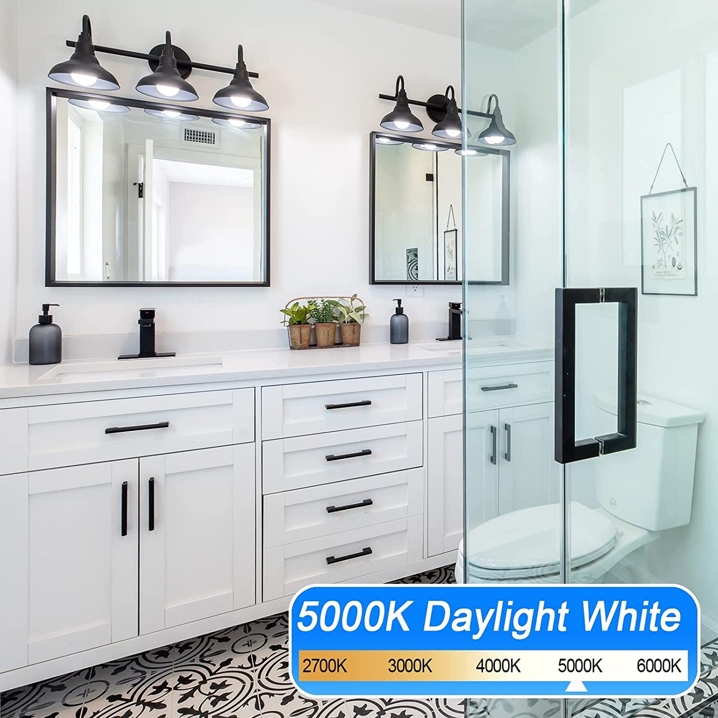 8-Pack Bathroom Light Bulbs, 60 watt Equivalent, Daylight G25 LED Globe Light Bulbs for Bathroom Vanity, E26 Medium Base, 5000K Round Light Bulb Over Mirror, Non-dimmable