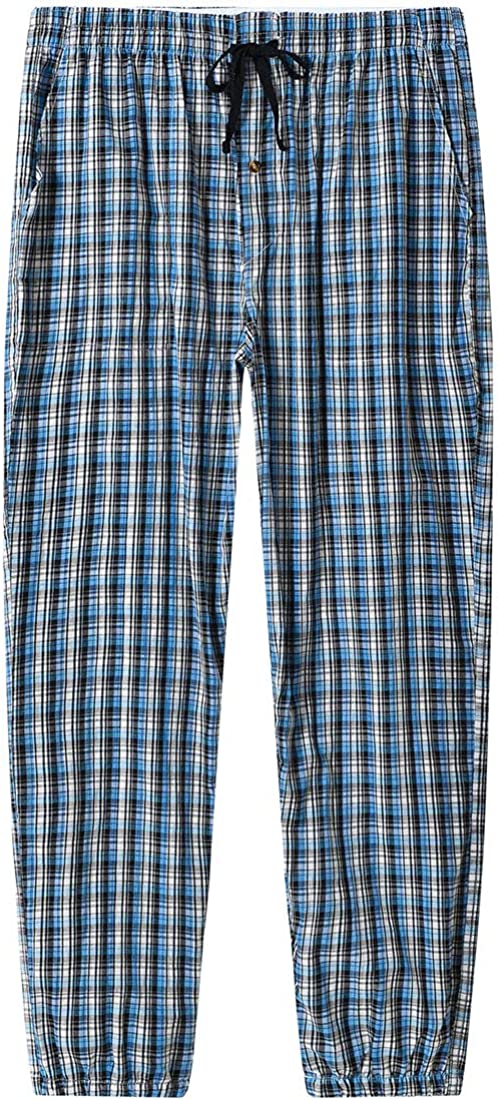 Men's Pajama Pants Plaid Sleapwear Pants Loungewear Bottom Button Fly/Drawstring/Pockets 3-Pack