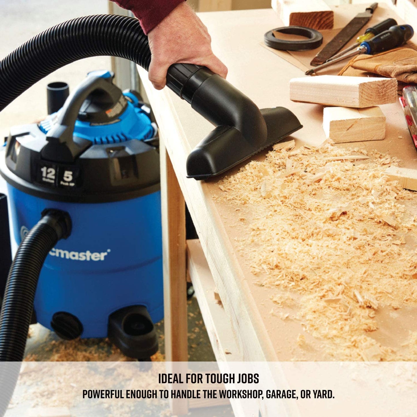 12-Gallon* 5 Peak HP** Wet/Dry Shop Vacuum with Detachable Blower, Blue