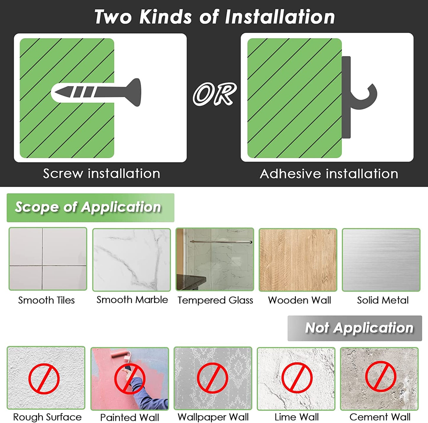 4-Pack Shower Caddy Shelf with Soap Holder, No Drilling Traceless Adhesive Shower Wall Mounted Basket Shelves with Hooks, Rustproof Stainless Steel Bathroom Shower Organizer & Kitchen Storage (Black)