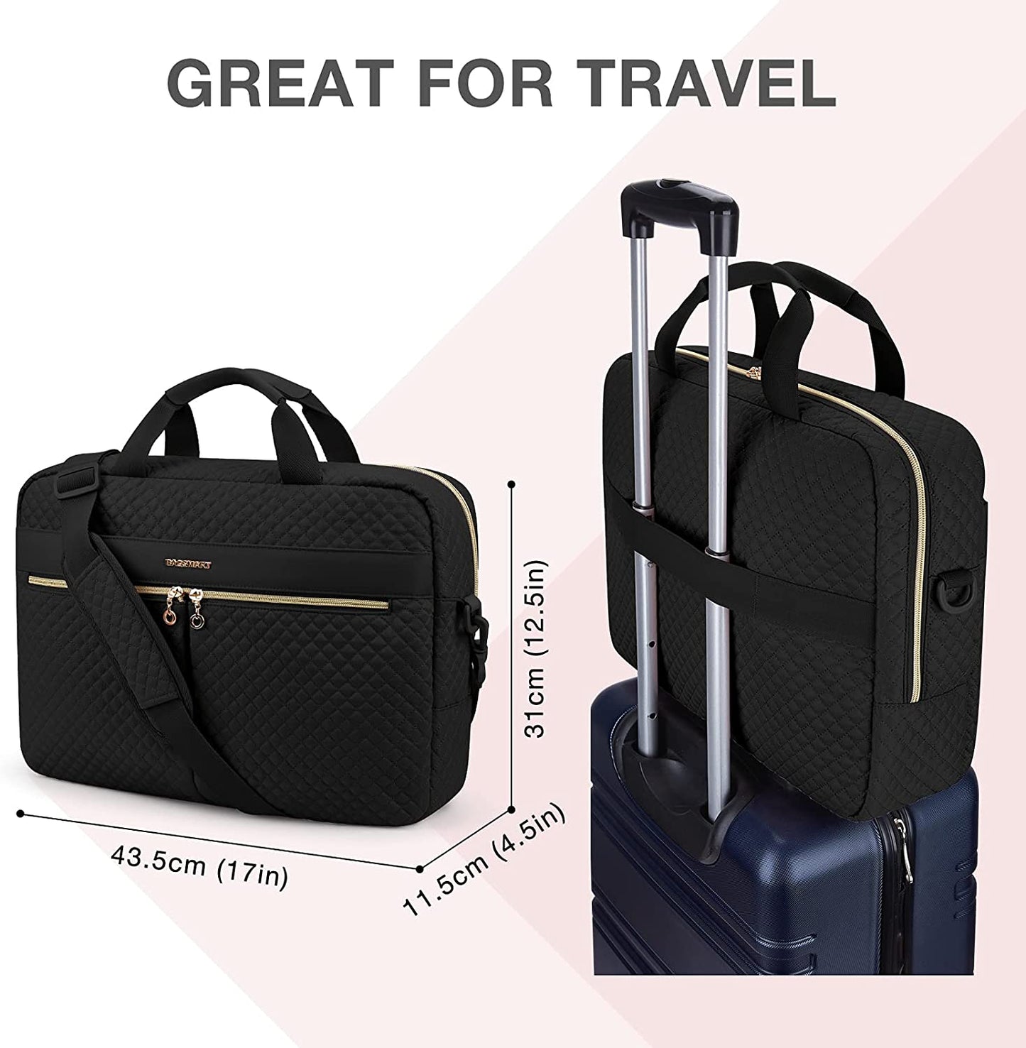 17.3 Inch Laptop Bag,BAGSMART Briefcase for Women Large Laptop Case Computer Bag Office Travel Business
