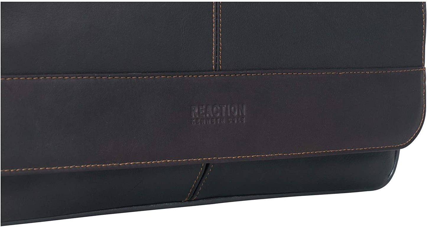 Kenneth Cole Reaction Come Bag Soon - Colombian Leather Laptop & iPad Messenger, Brown