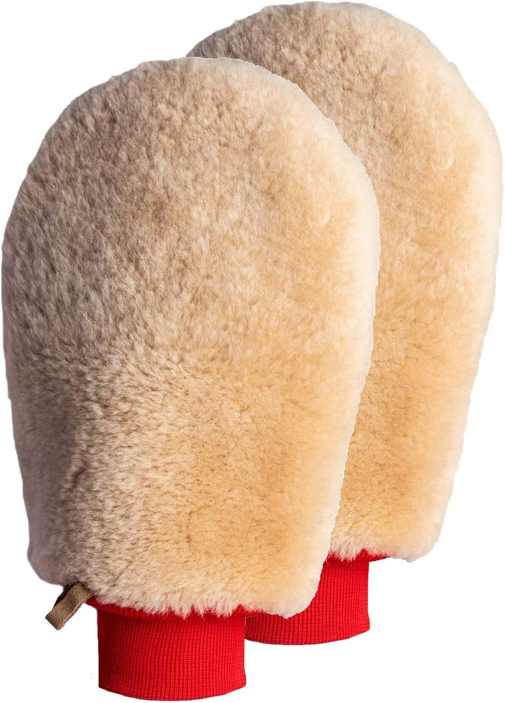 Wool Car Wash Mitt - Premium, Ultra Soft Wash Pad Gently Scrubs Your Vehicle Without Worry of Scratches or Swirls - Double Sided Cotton Cuff Detailing Tool For Your Car, Boat, RV, etc.