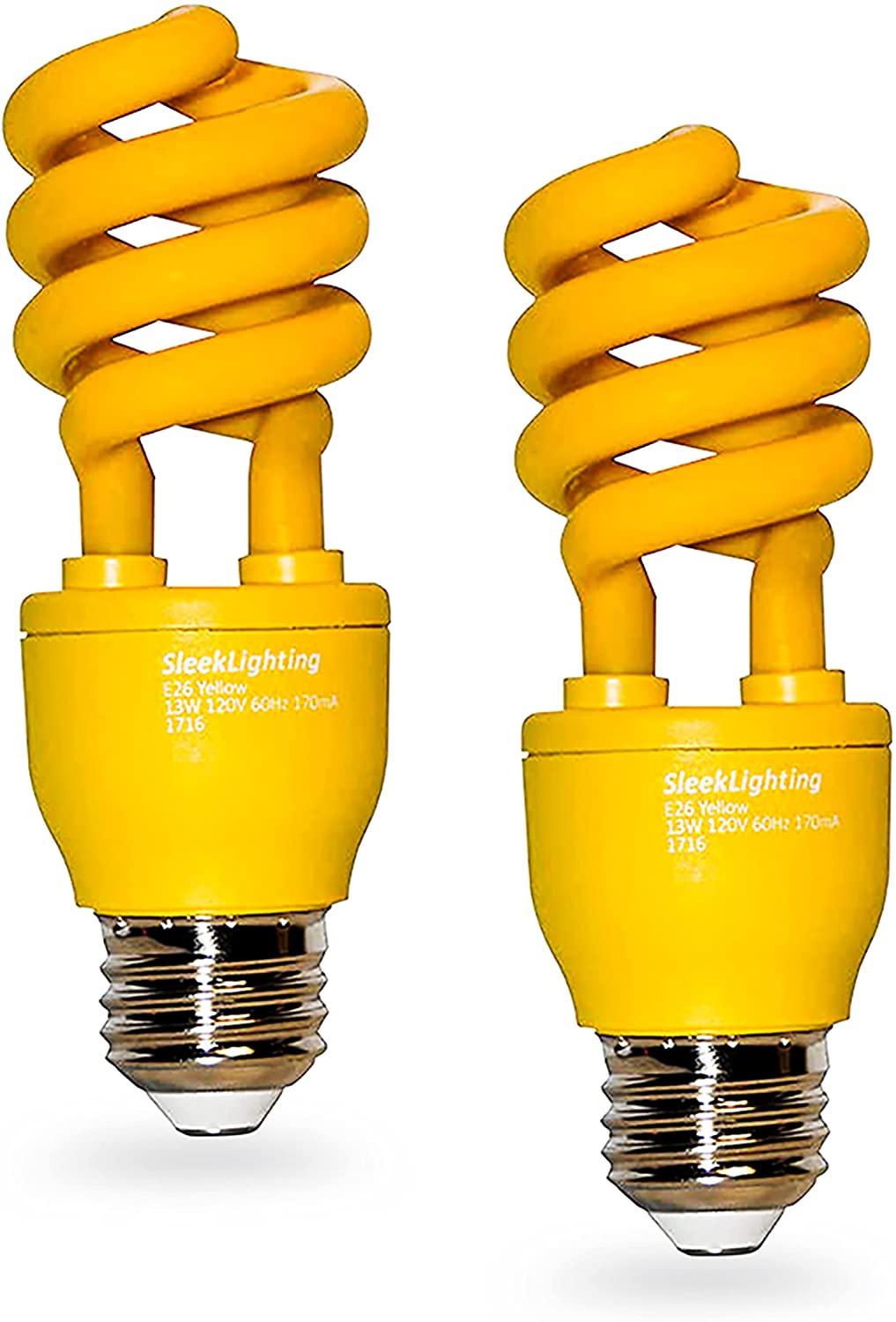 SleekLighting 13 Watt Red Bug Light Bulbs for Outdoor – General Purpose Spiral CFL Red Light Bulbs- UL Approved- Uses 13 Watts of Energy, 120 Volts, E26 Medium Base. (Pack of 2)