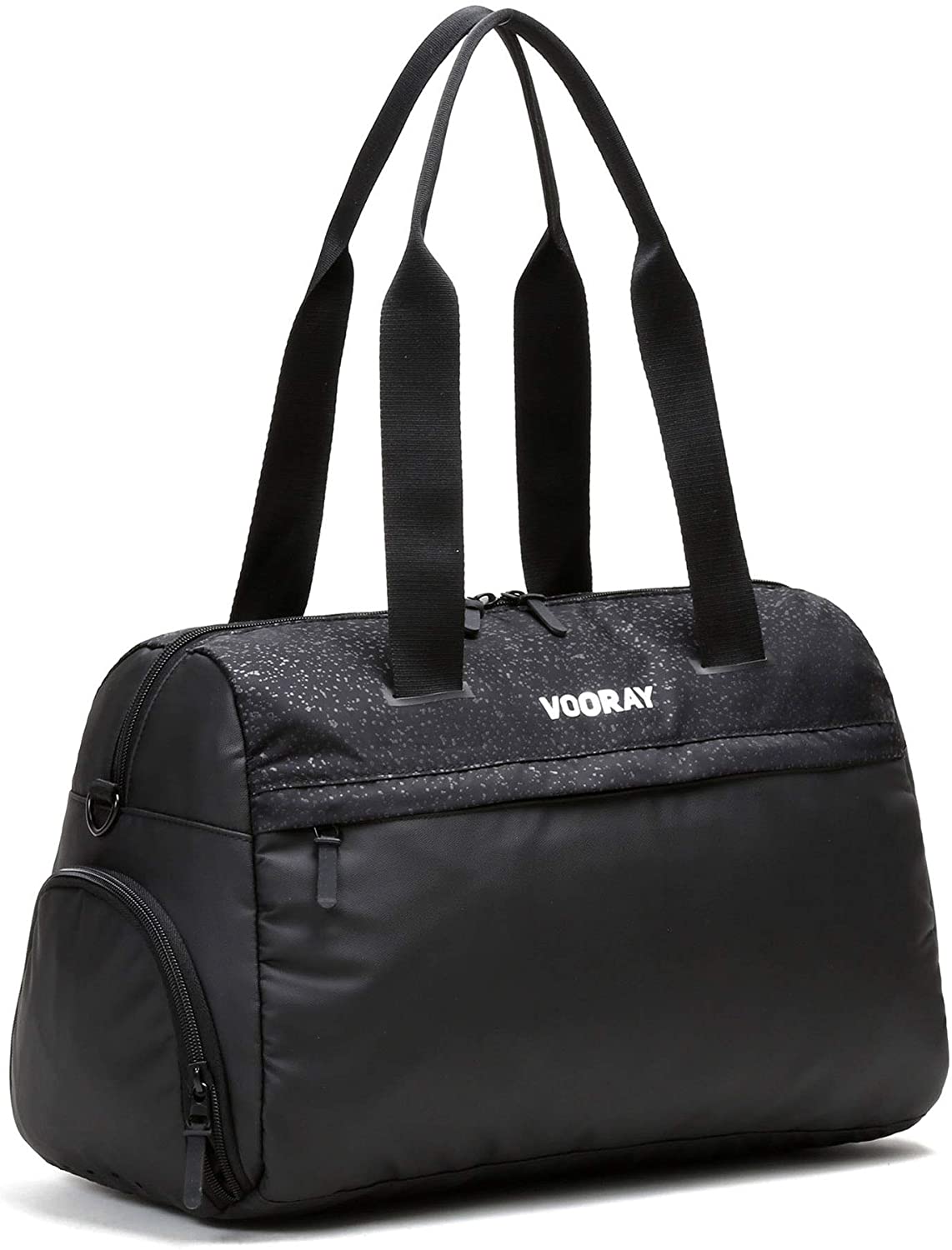 Vooray Trainer Duffle, Water-Resistant Gym Bag with Shoe Compartment and Wet-Gear Pocket 25L (Black Foil, Trainer (24L))