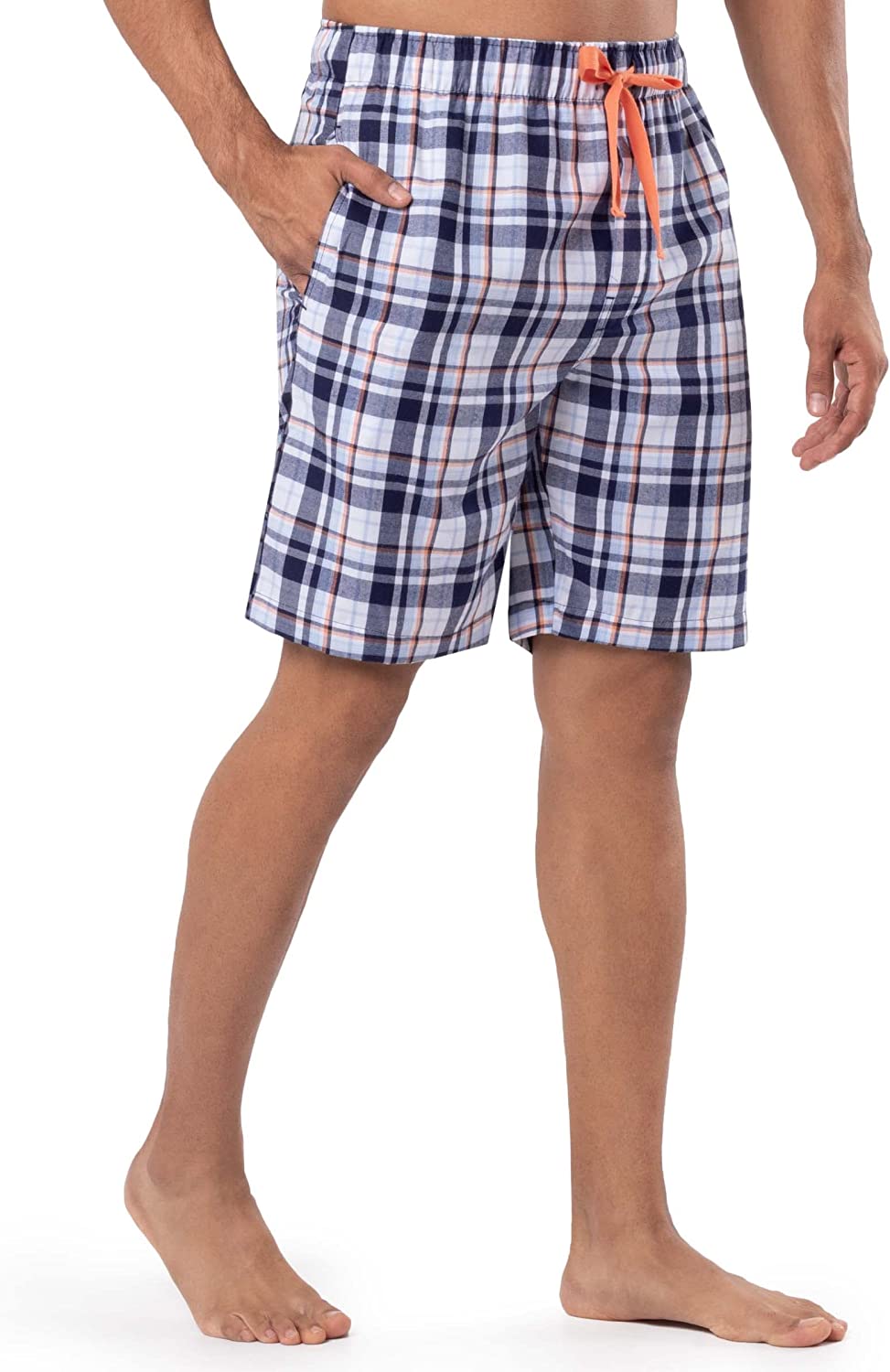 Men's Plaid Poly Rayon Drawstring Sleep Lounge Short