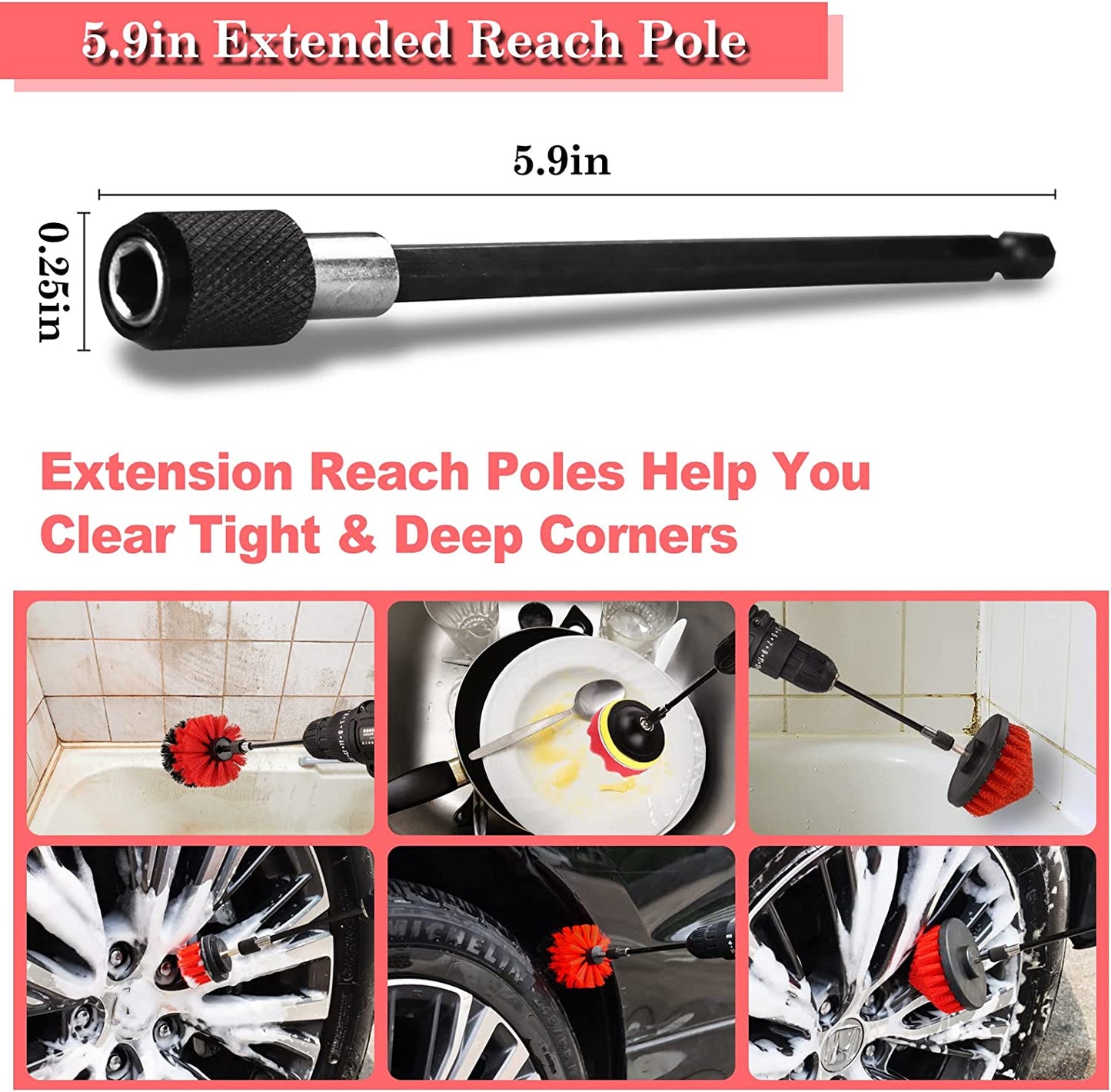24PCS Car Detailing Brush Set, Car Detailing kit, Auto Detailing Drill Brush Set, Car Detailing Brushes, Car Wash Kit with Cleaning Gel, Car Cleaning Tools Kit for Interior,Exterior, Wheels, Dashboard