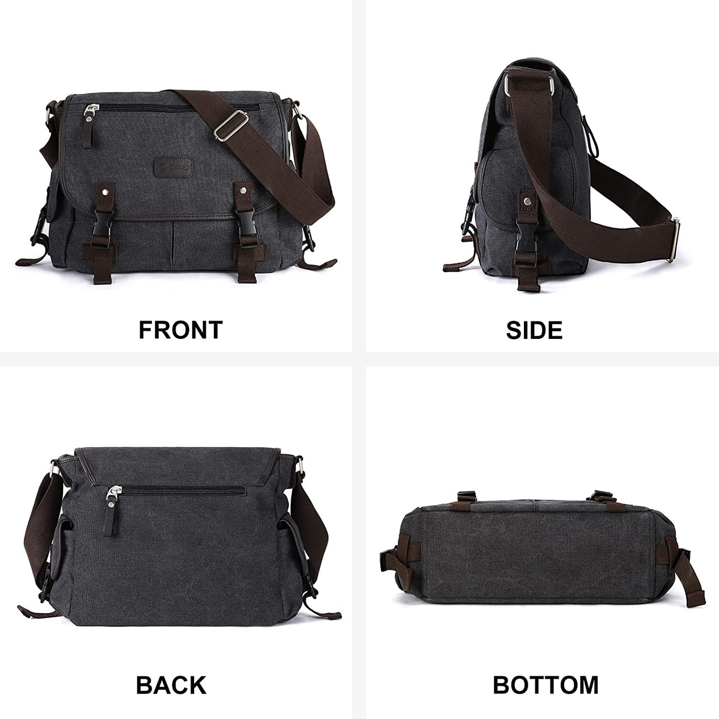 Messenger Bag for Men,Water Resistant Unisex Canvas Shoulder Bag,laptop satchel Bag,Fits 13.3Inch