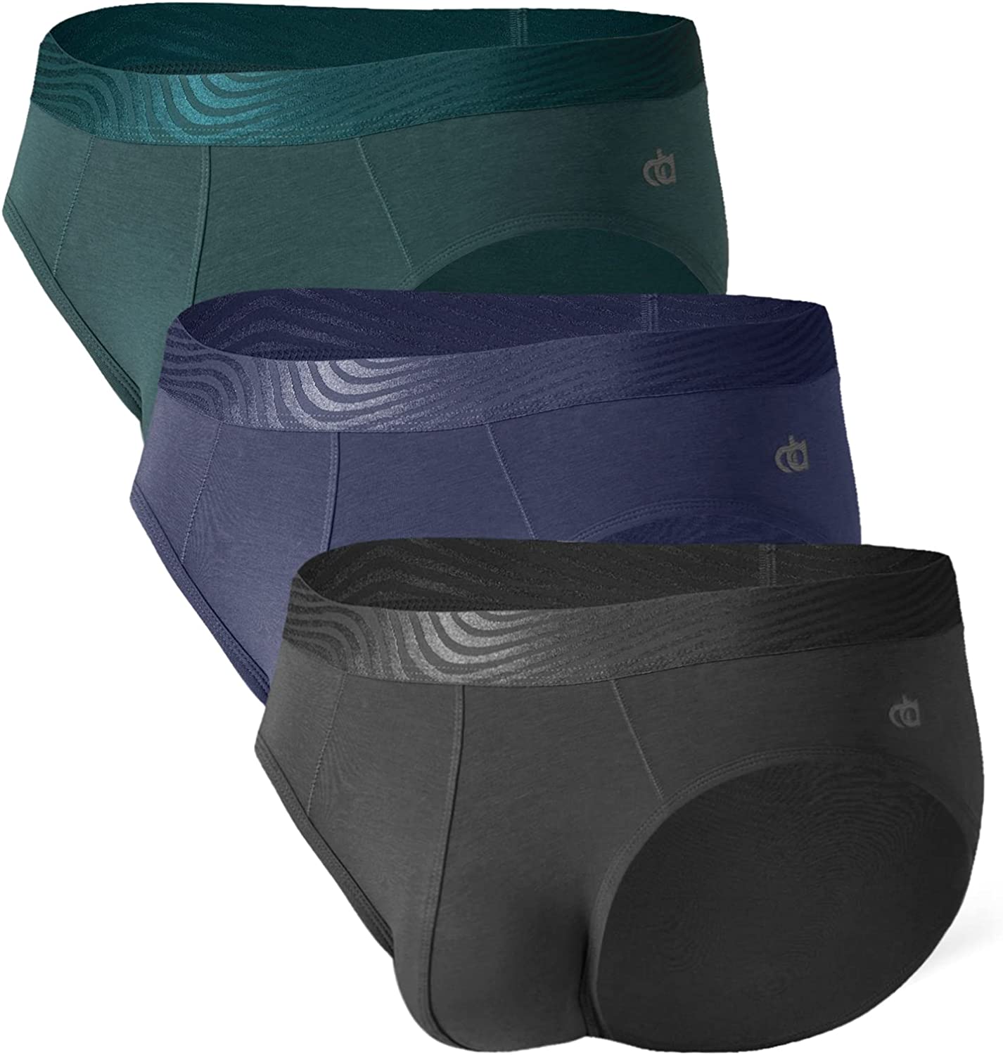 Men's 3 Pack Soft Modal Briefs Breathable Pouch Underwear