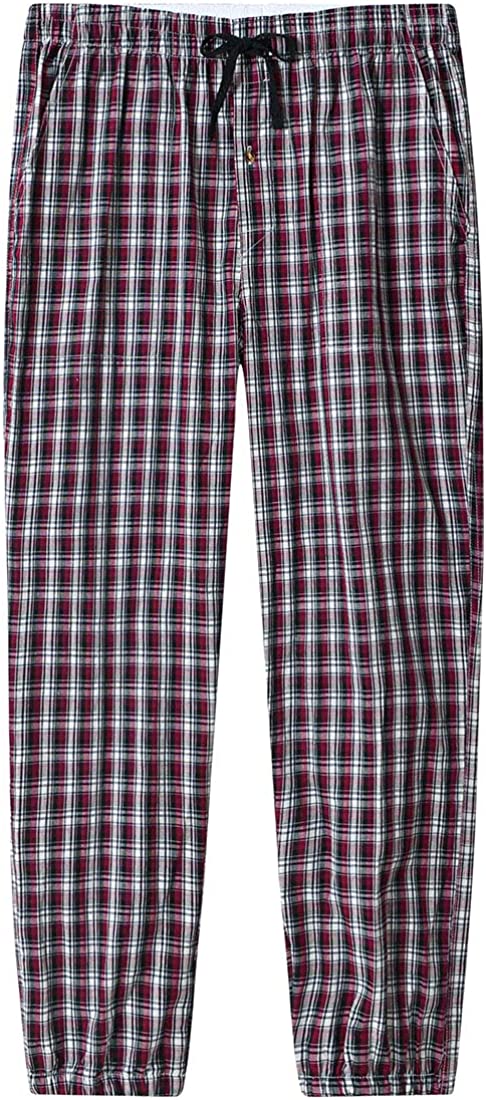 Men's Pajama Pants Plaid Sleapwear Pants Loungewear Bottom Button Fly/Drawstring/Pockets 3-Pack