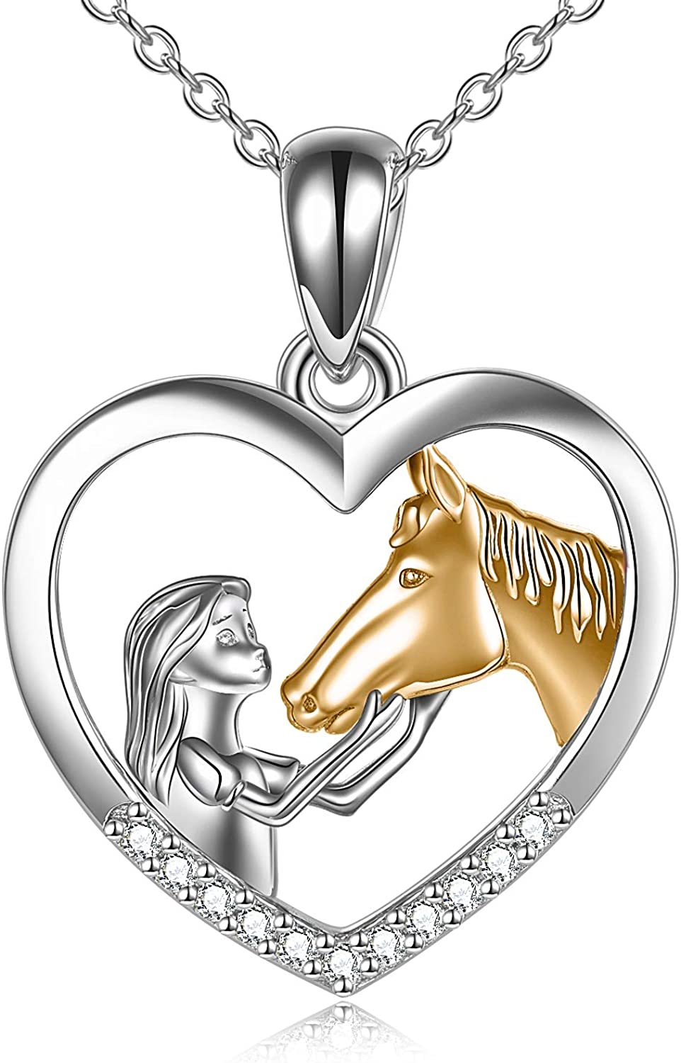 Horse Pendant Necklace Sterling Silver Girls with Horse Gift For Women Girls