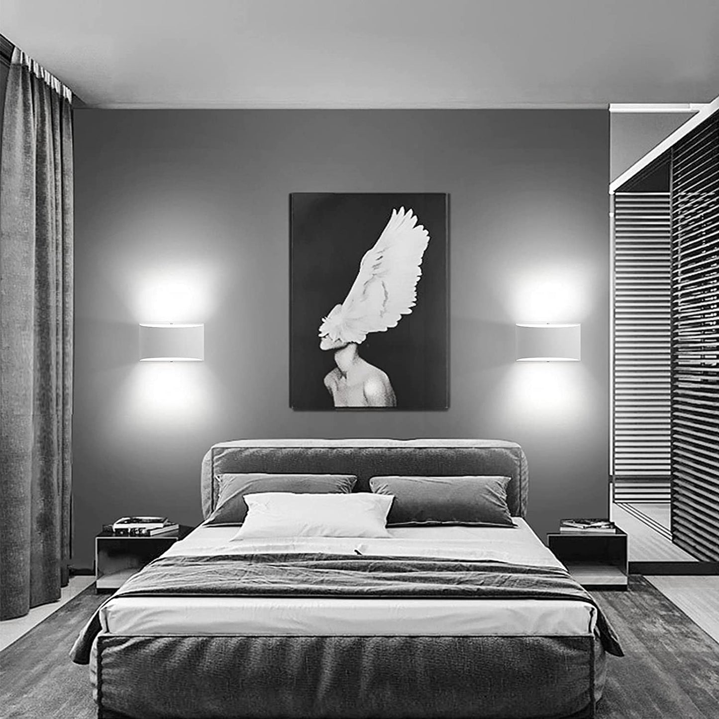 LED Wall Sconce,Up and Down Indoor Wall Lamps, Wall Lighting Fixture Lamps, Interior Wall Lights for Living Room, Bedroom, Hallway,Corridor,Conservatory Cool White 6000K(1PCS Wall Sconce)