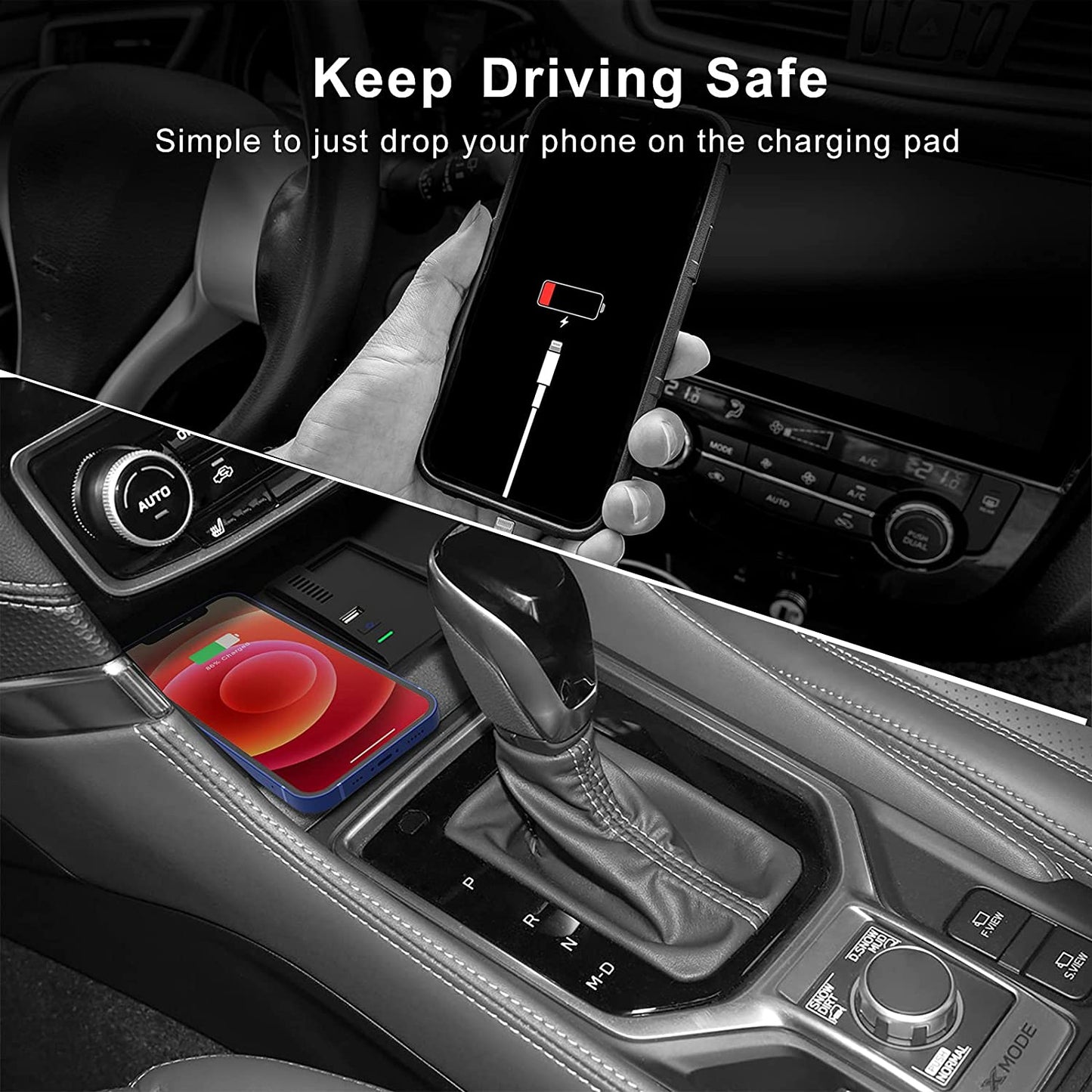 CarQiWireless Wireless Charger for Subaru Forester 2019-2021 2022 Crosstrek 2018-2021 2022 Subaru Impreza 2017-2021 Car Accessories Center Console Organizer for Subaru Forester Crosstrek Impreza