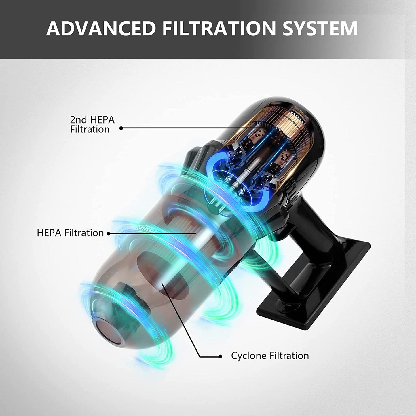 Vacuum Cleaner, 17KPa Powerful Suction with 600W Motor, 4 in 1 Lightweight Handheld Stick Vac for Pet Hair Hard Floor and Carpet