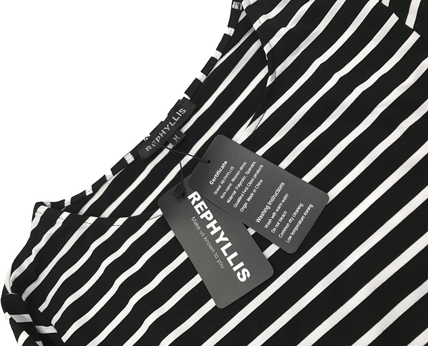 Women 3/4 Sleeve Striped Wear to Work Business Cocktail Pencil Dress