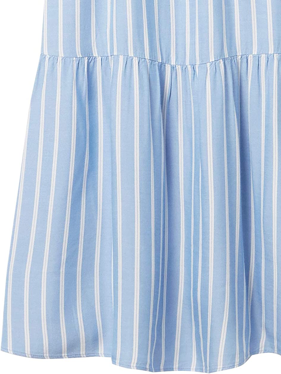 Women's Fluid Twill Tiered Midi Summer Dress