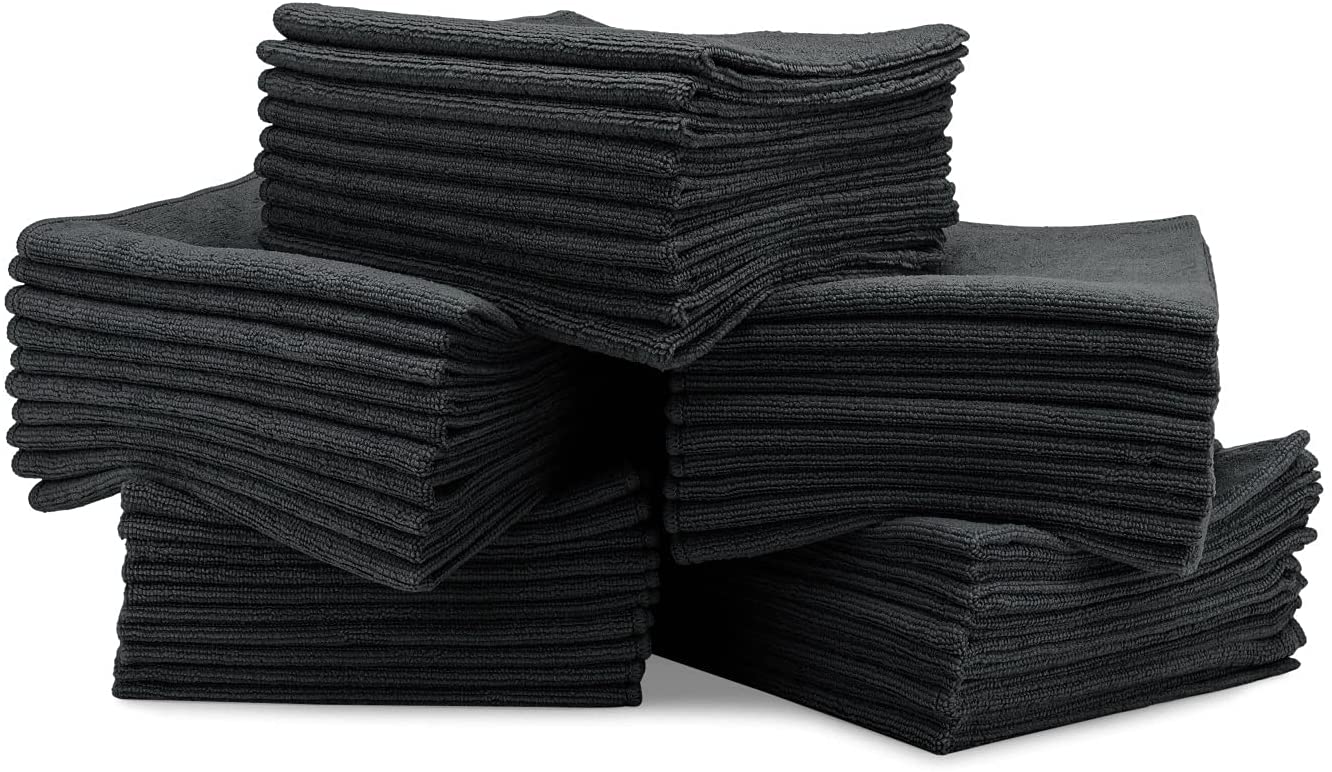 16" x 16" Economy All Purpose Microfiber Towels - 50 Pack - Reusable Wash Cloths, Dust, Kitchen, Car, Shop Rags for Cleaning (Red)