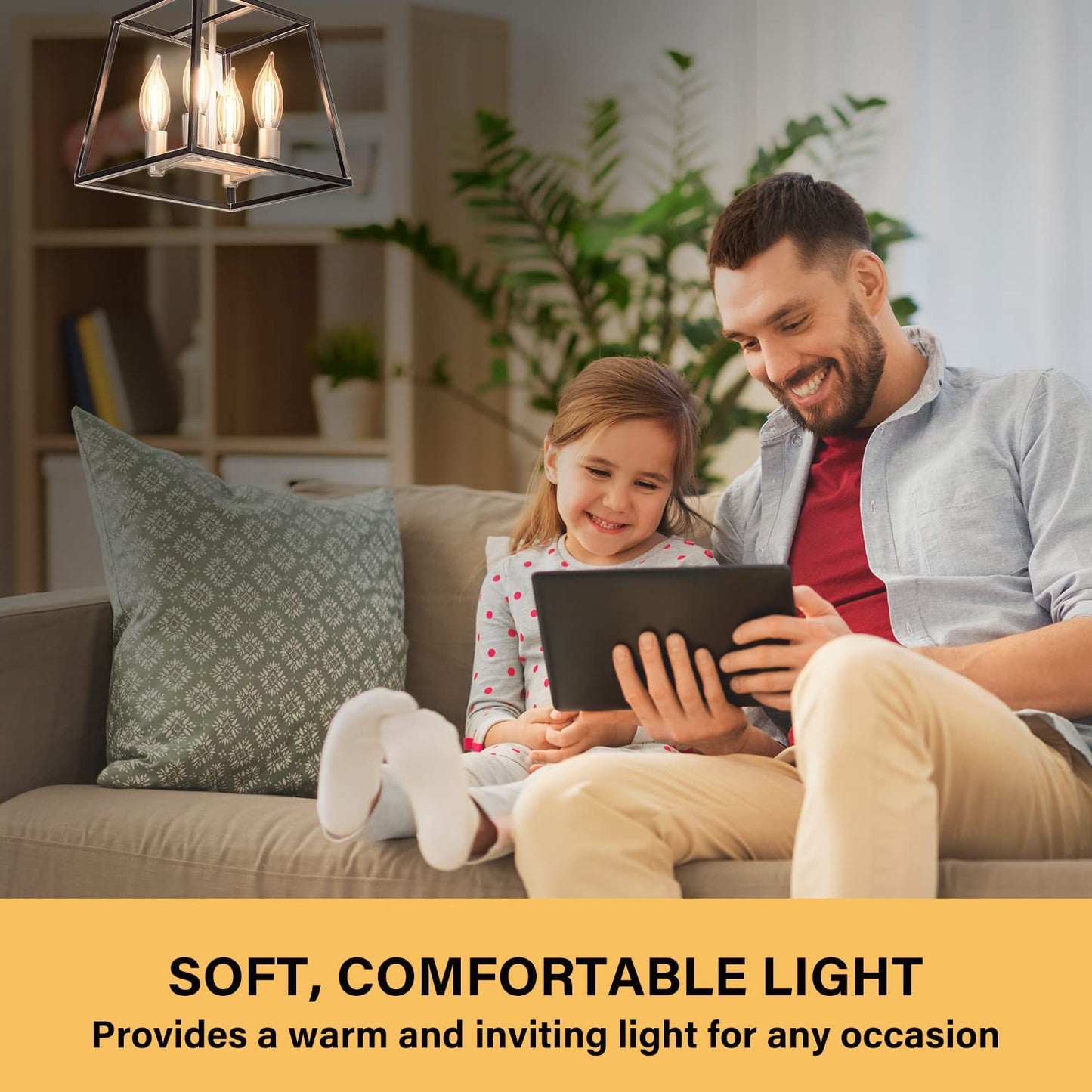 E12 LED Bulb Candelabra Base 60 watt LED Chandelier Light Bulbs Dimmable, Flame Tip Candelabra LED Bulbs, 4.5W, 500LM 2700K Warm White, CA10 Candle Light Bulbs, 12 Packs