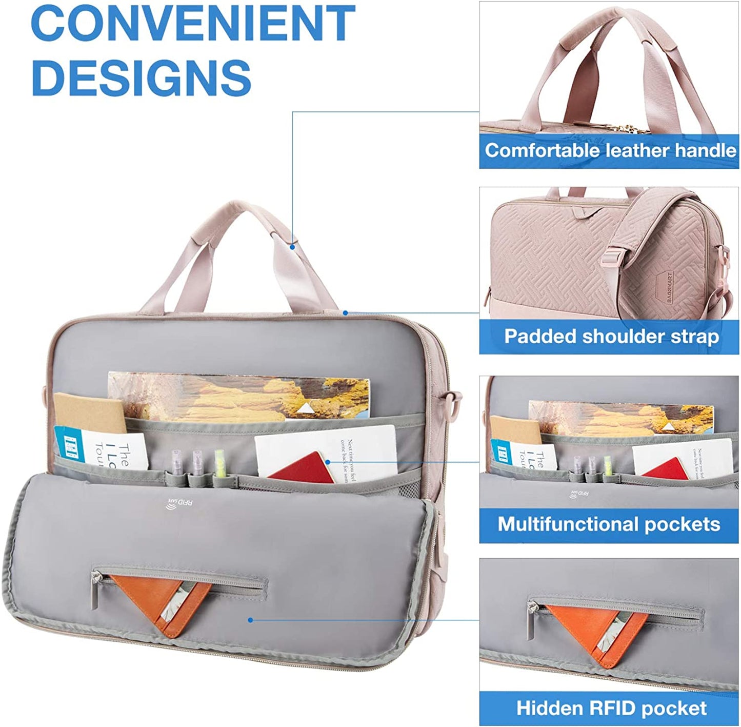 Laptop Bag for Women,BAGSMART 15.6 Inch Laptop Case Computer Bag Briefcase for Ladies