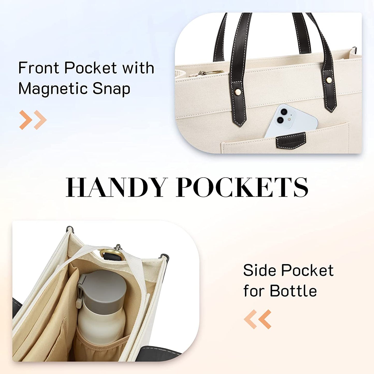 Bag Missnine Canvas Laptop Bag 15.6 inch Work Shoulder Bags Casual Briefcase Handbag for Travel, Office, School