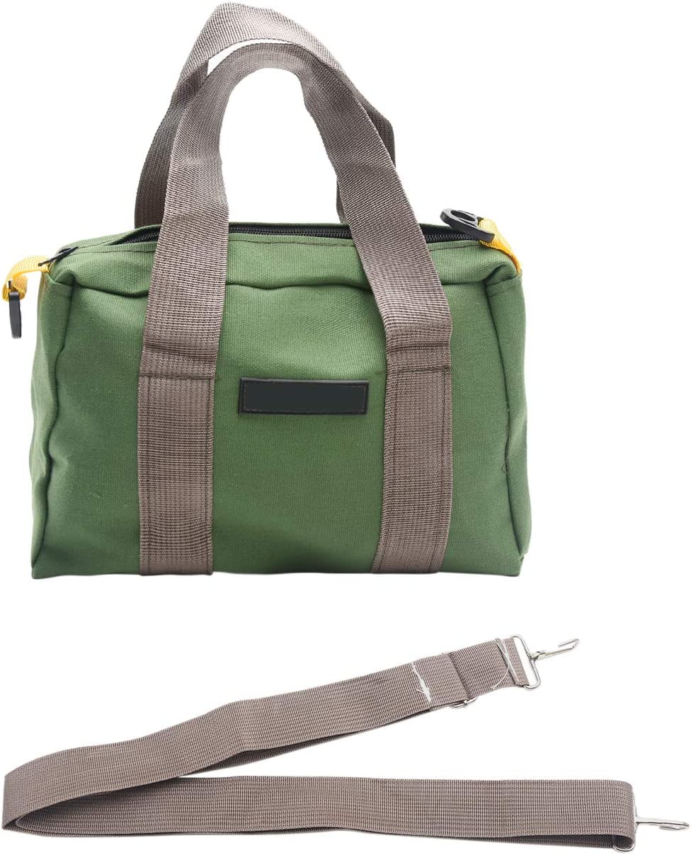 Wide Mouth Tool Bag w/ Adjustable Shoulder Strap, Zippered Handbag Garden Tool Tote Bags, Portable Home Tool Organizer for Storage Hand Power Tools or Car Repair Tool (18 Inch)