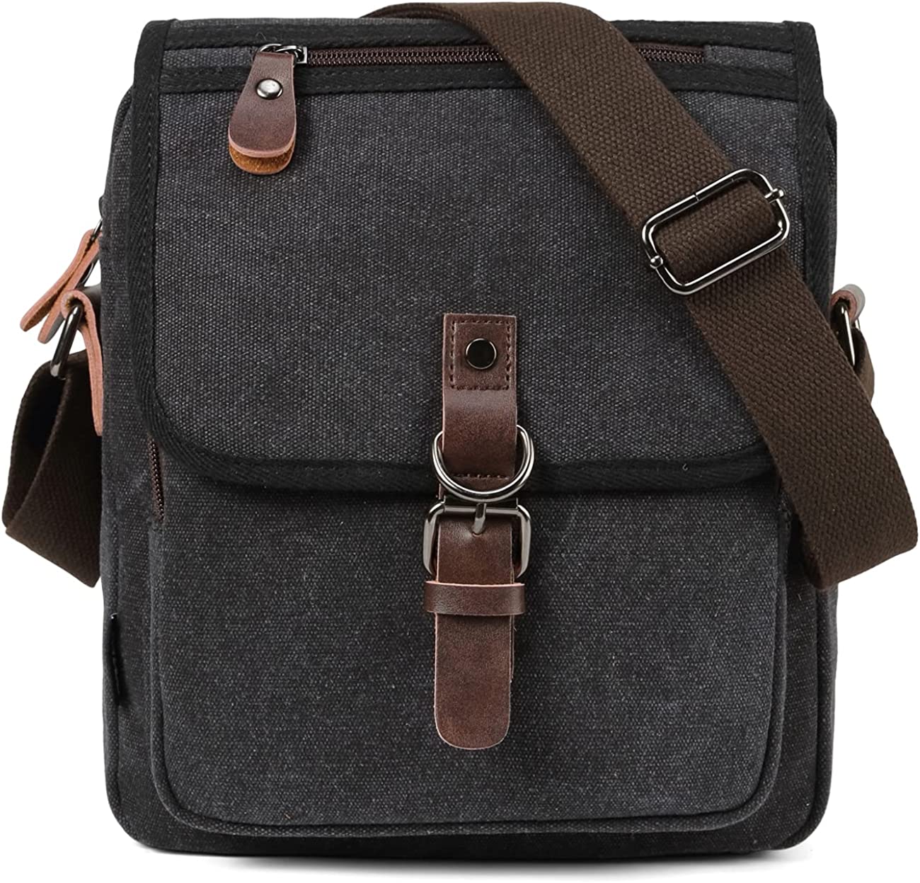 Small Messenger Bag,RAVUO Water Resistant Mens Canvas Shoulder Satchel Women Crossbody Bag for Travel Work