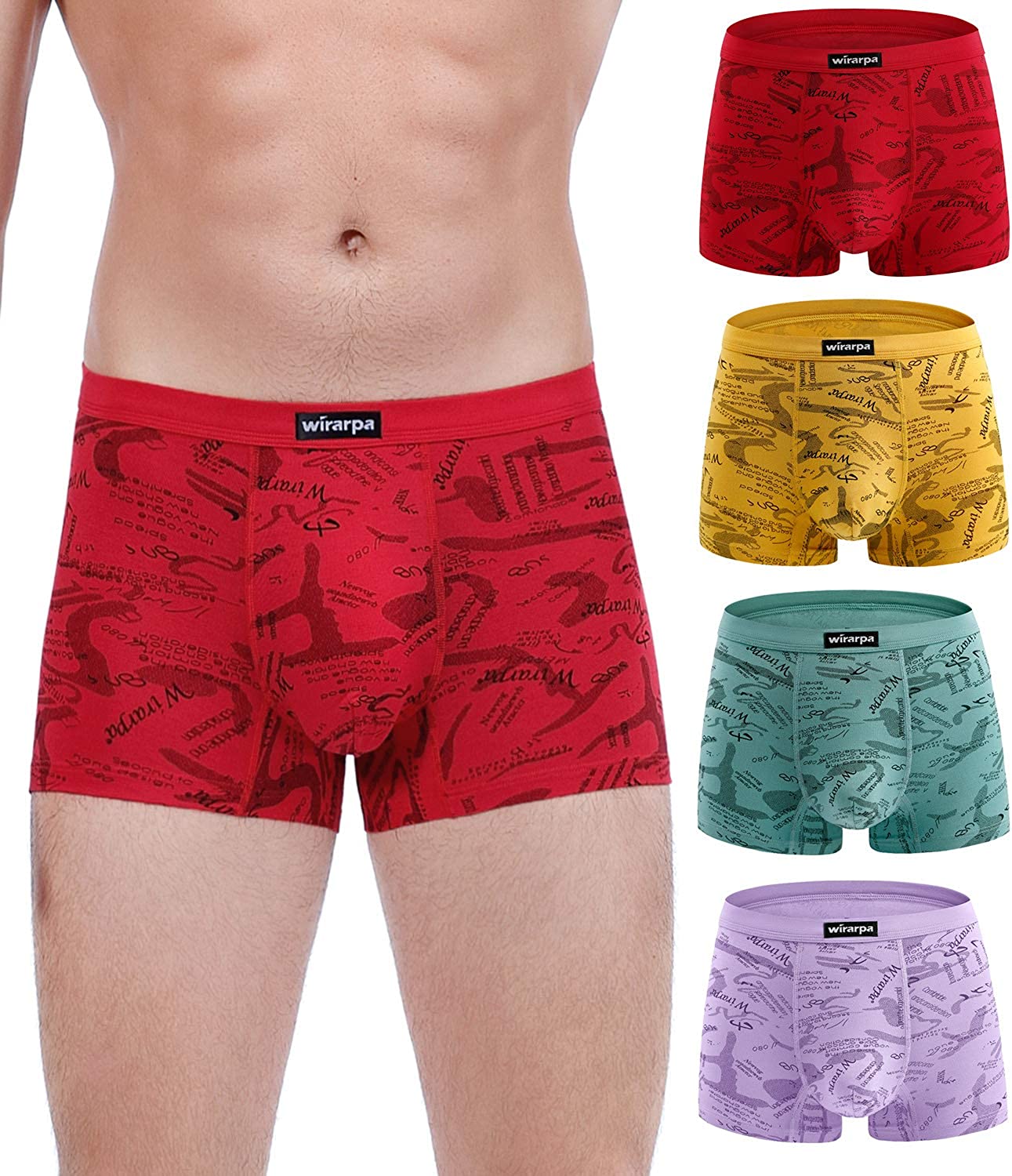 Men's Breathable Modal Microfiber Trunks Underwear Covered Band Multipack