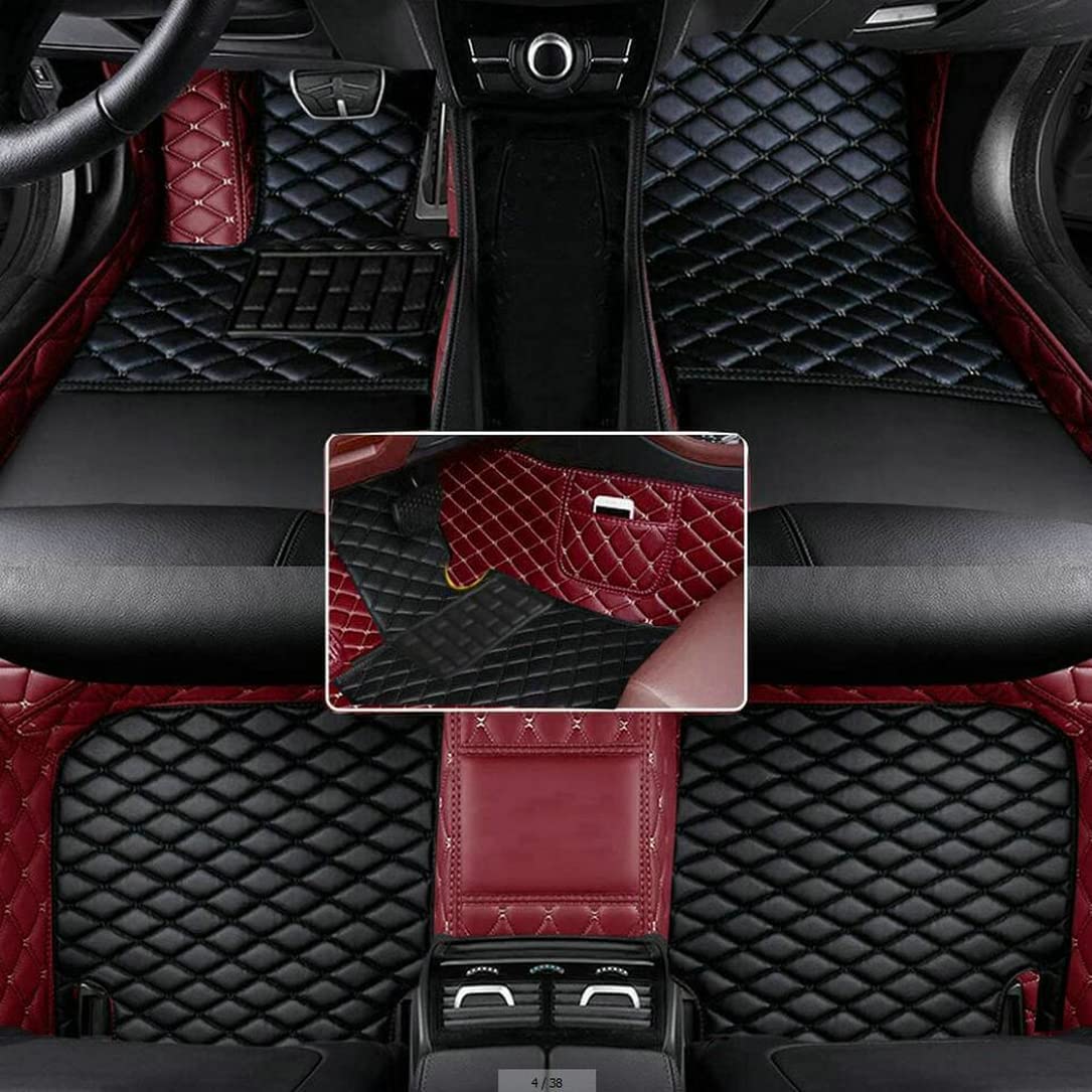 Customize Leather Car Floor Mats for Sedan SUV Sports Car Black Red Pink White Men's and Women's Vehicle Pads (Green)