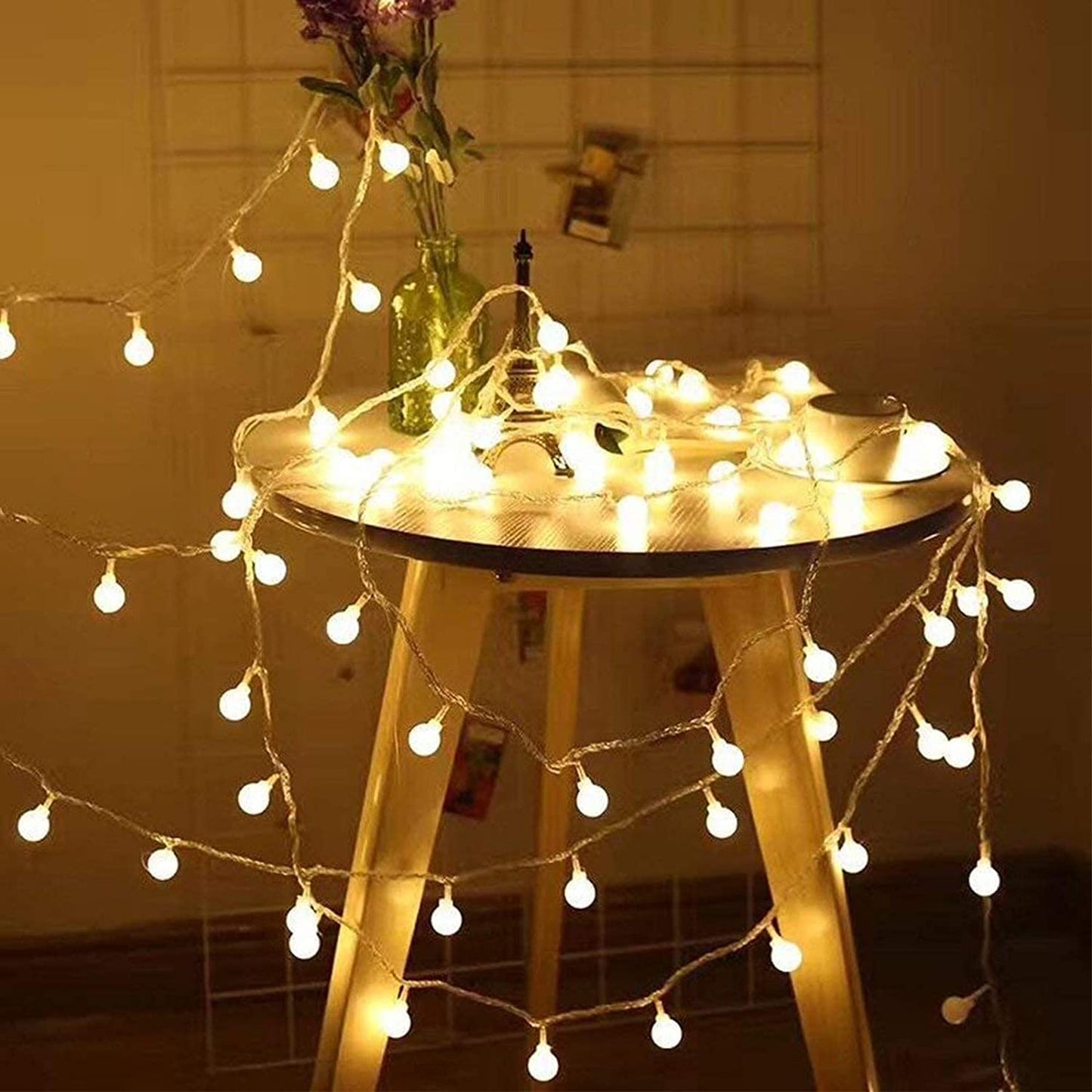 String Lights 49 Feet 100 led,8 Modes Fairy String Lights Plug in,Indoor String Lights for Bedroom,Classroom,Outdoor String Lights for Patio,Garden,Party,Wedding-Warm White