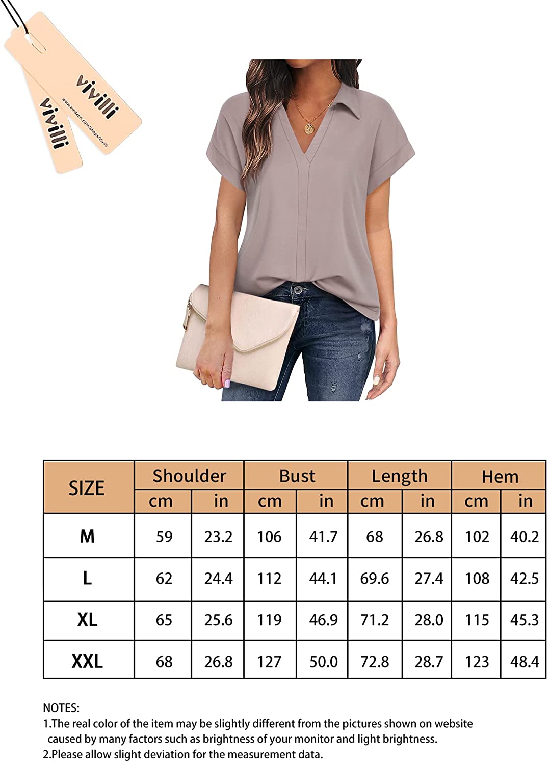 Women's Short Sleeve Tops and Blouses Business Casual Collared Tunic Shirt