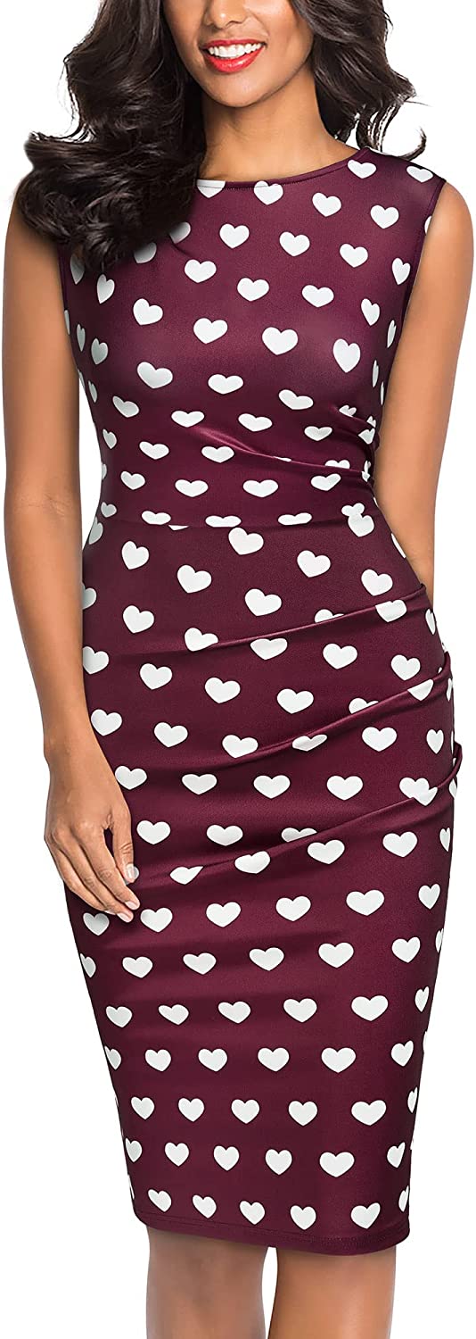 Women's Retro Ruffle Style Slim Work Pencil Dress