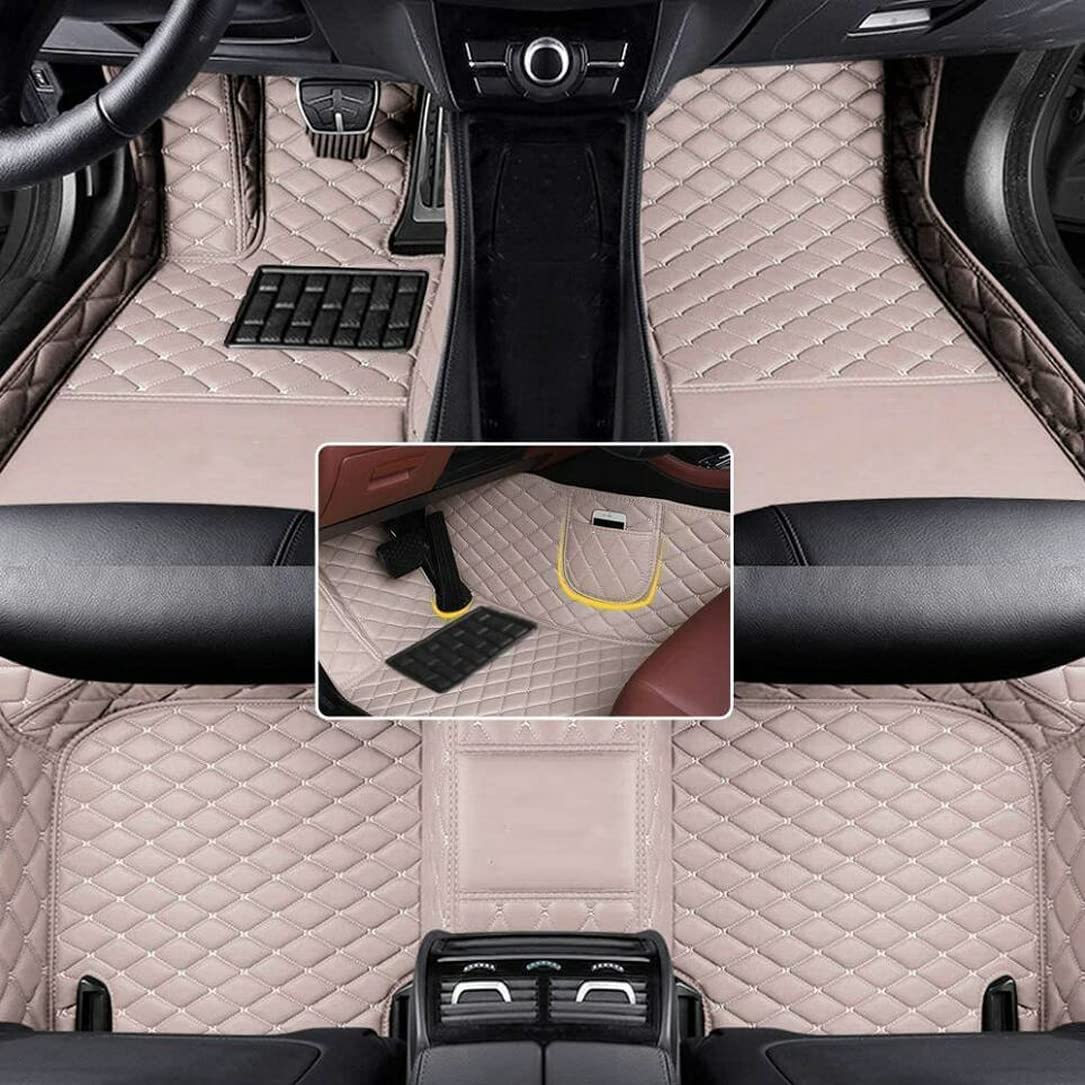 Customize Leather Car Floor Mats for Sedan SUV Sports Car Black Red Pink White Men's and Women's Vehicle Pads (Green)