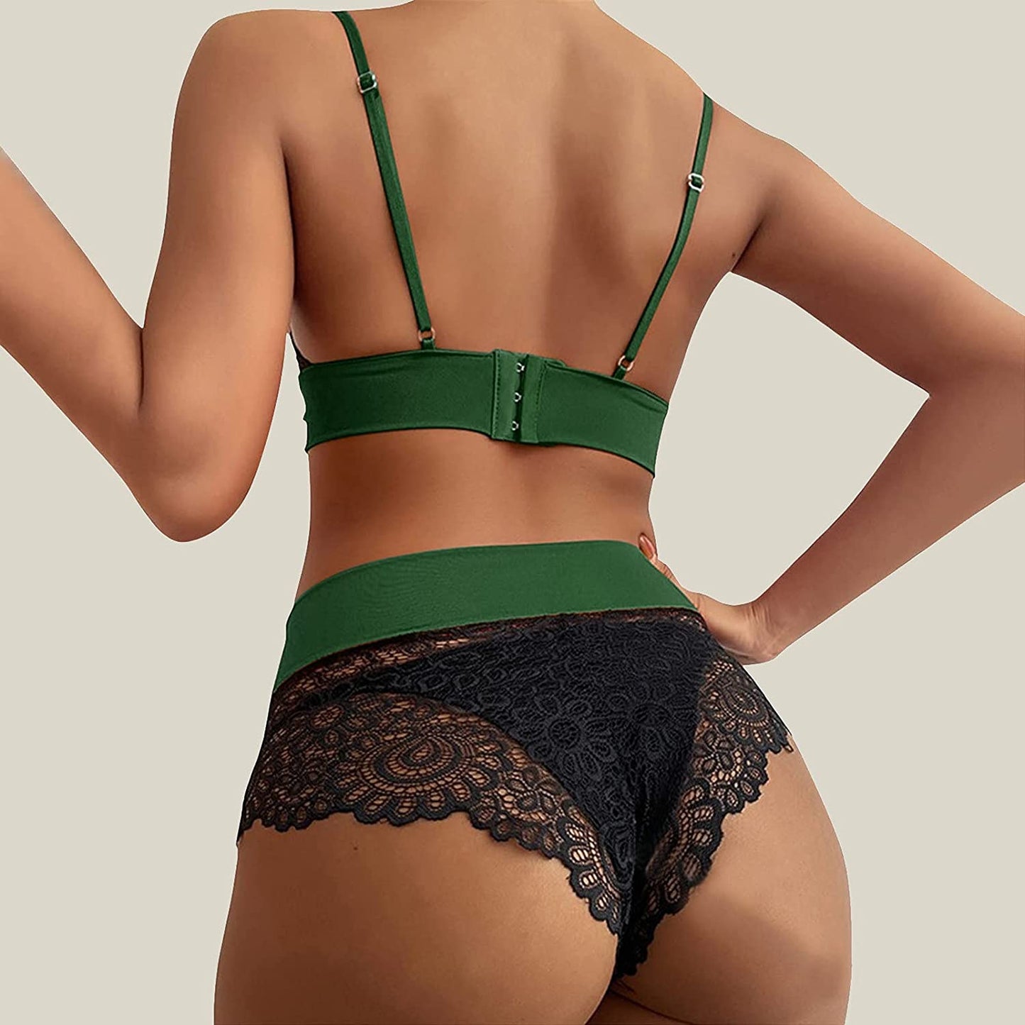 Womens Underwear Sexy Lace Suspenders Bow Bra Shorts Underpants Lingerie Pajamas Set