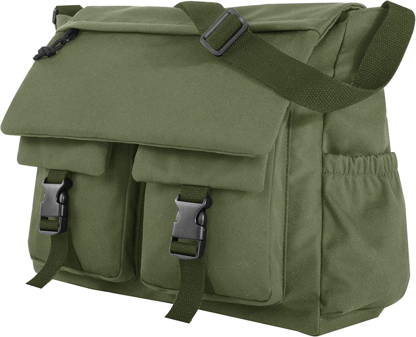 Lovvento Canvas Messenger Bag Crossbody Bag for School 15.6 Inch Laptop Bag Waterproof Shoulder Bag Lightweight