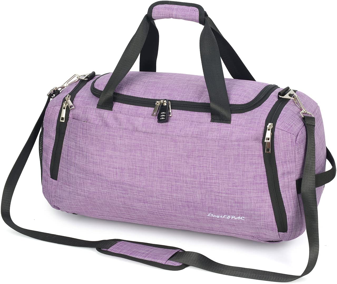 Gym Bag for Women & Men,Travel Duffel Bag for Sports, Gyms and Weekend Getaway, Waterproof Dufflebag with Wet Pocket & Shoes Compartment,Lightweight Carryon Gymbag (Dark gray)