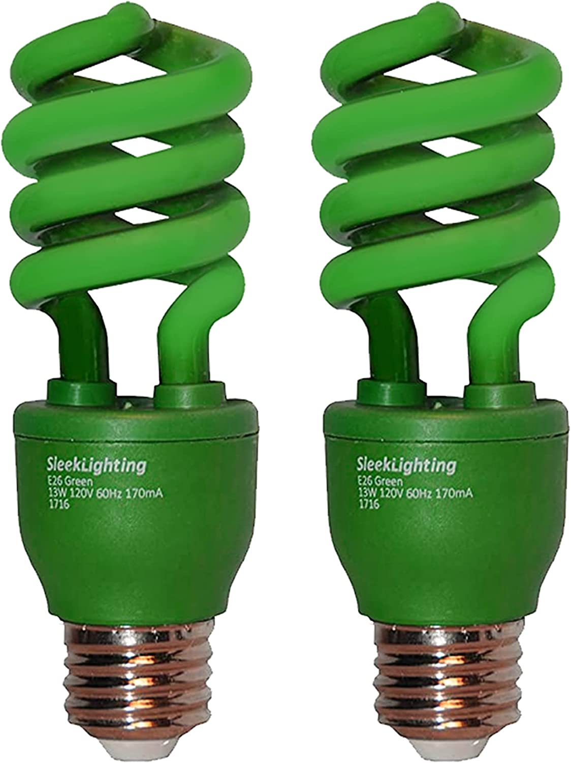 SleekLighting 13 Watt Red Bug Light Bulbs for Outdoor – General Purpose Spiral CFL Red Light Bulbs- UL Approved- Uses 13 Watts of Energy, 120 Volts, E26 Medium Base. (Pack of 2)