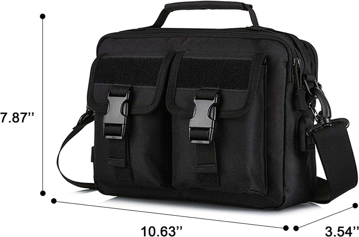 Tactical Messenger Bag Multifunction Nylon Shoulder Briefcase Handbags with USB Port
