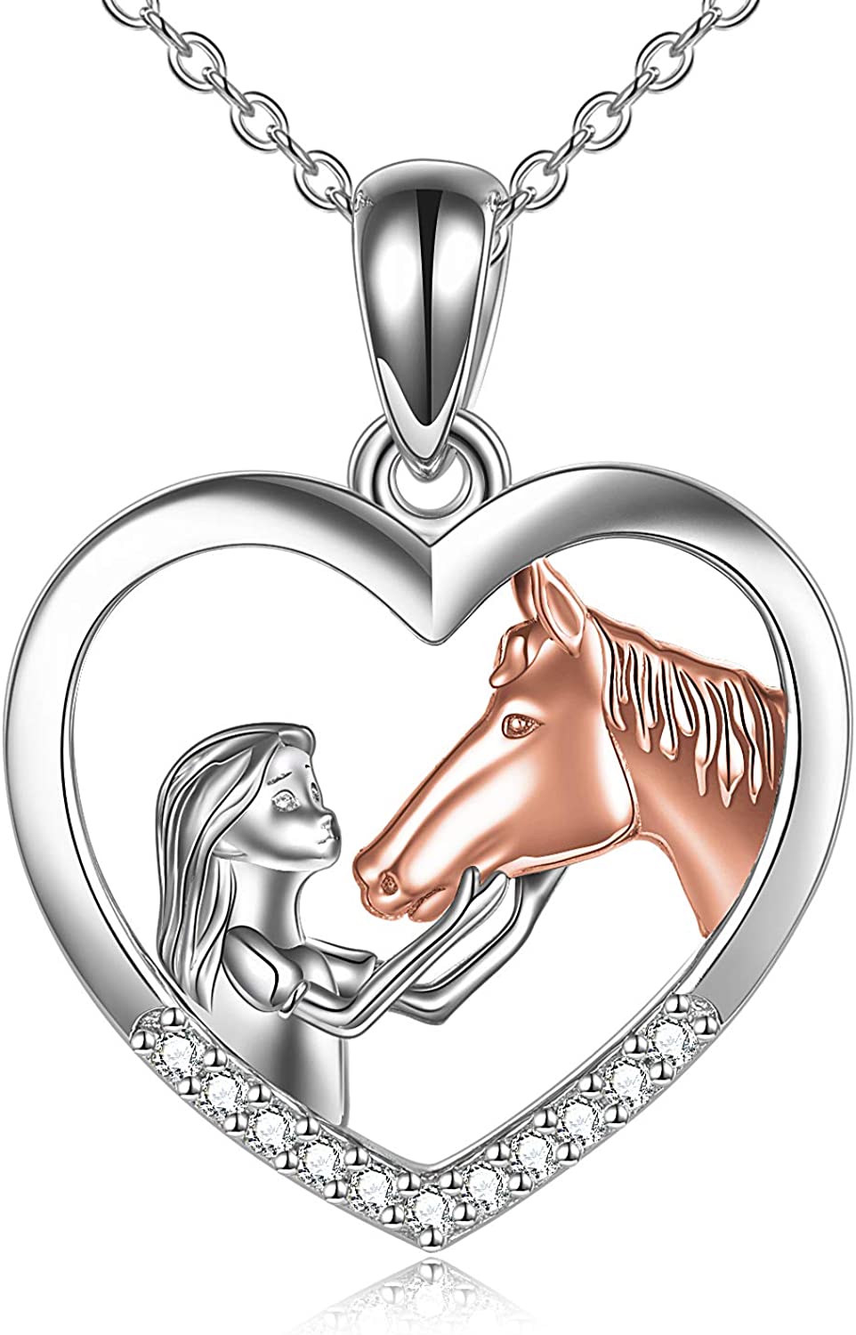 Horse Pendant Necklace Sterling Silver Girls with Horse Gift For Women Girls