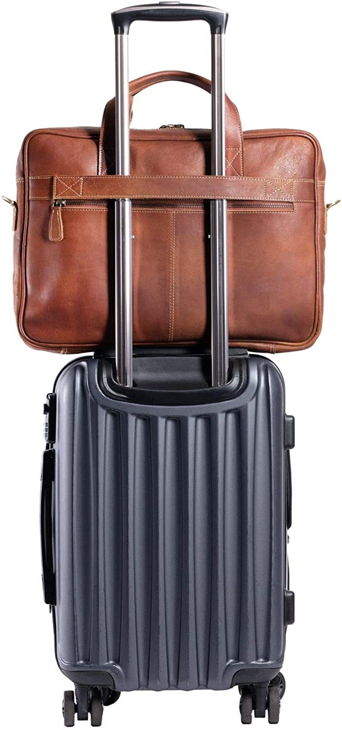 16 Inch Leather briefcases Laptop Messenger Bags for Men and Women Best Office School College Satchel Bag