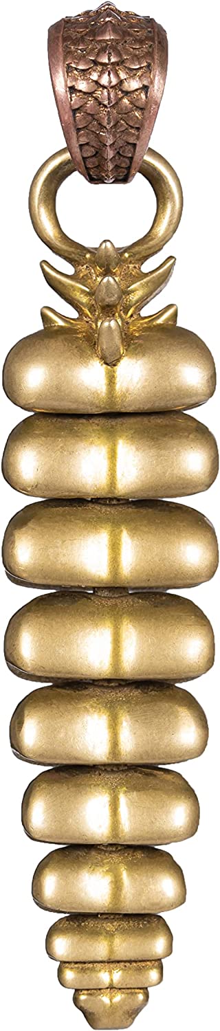 Brass Rattlesnake Tail Rattle Pendant Necklace