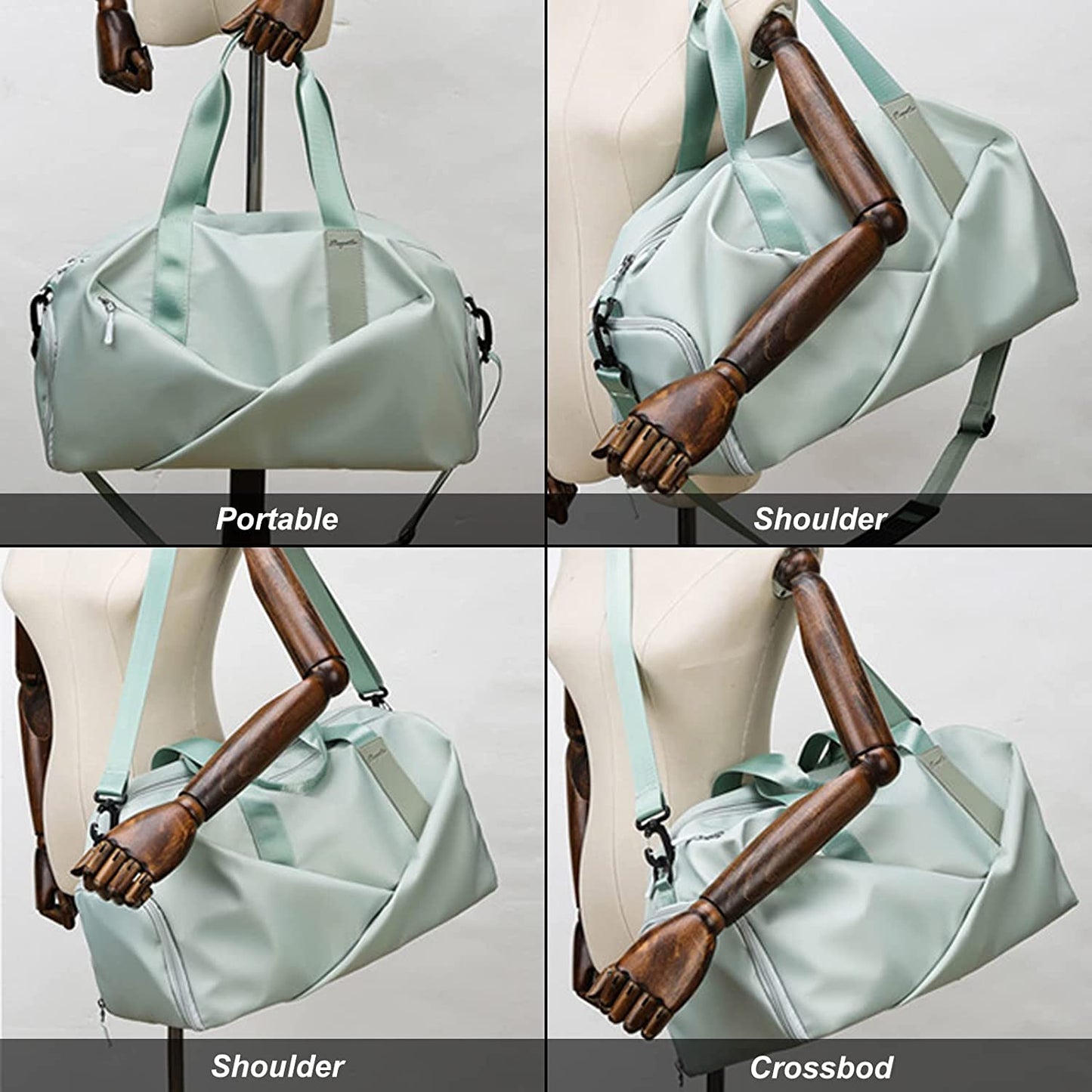 Gym Bag for Women Sports Bag Travel Bag Weekend Bag for Women Hospital Bag Waterproof Duffle Bag with Shoe and Wet Clothes Compartments, Wear-resistant Lightweight Multifunctional Bag Black