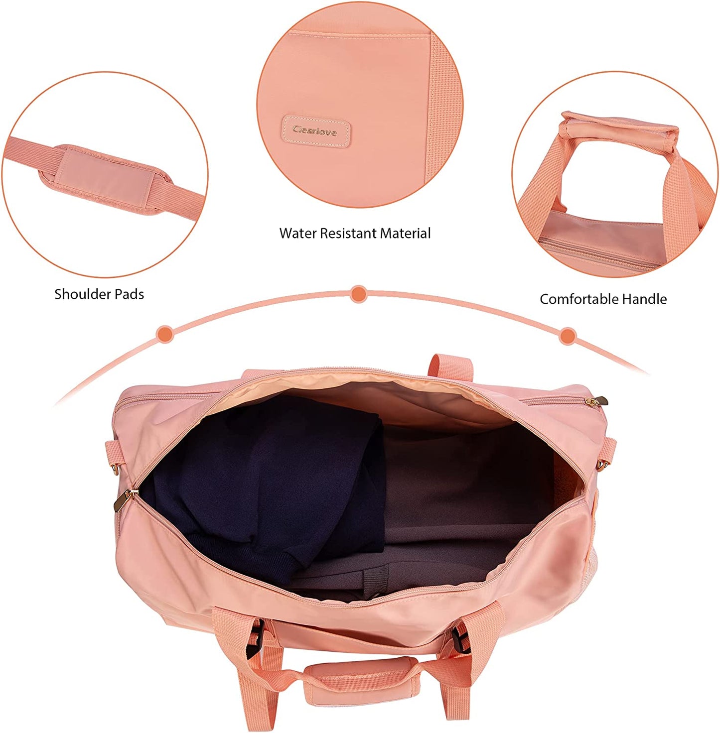Sports Gym Bag for Men Women,Travel Duffel Bags,Shoe Bag Dry Bag Weekender Bag Waterproof for Swimming Fitness Gym Birthday Gifts For Women (Pink)