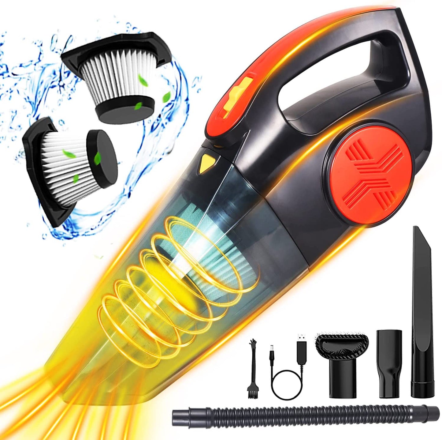 Car Vacuum,Portable Car Vacuum Cordless Cleaner Rechargeable with 120W High Power,Strong Suction,Mini Handheld Car Vacuum for Pet Hair,Home and Car Cleaning