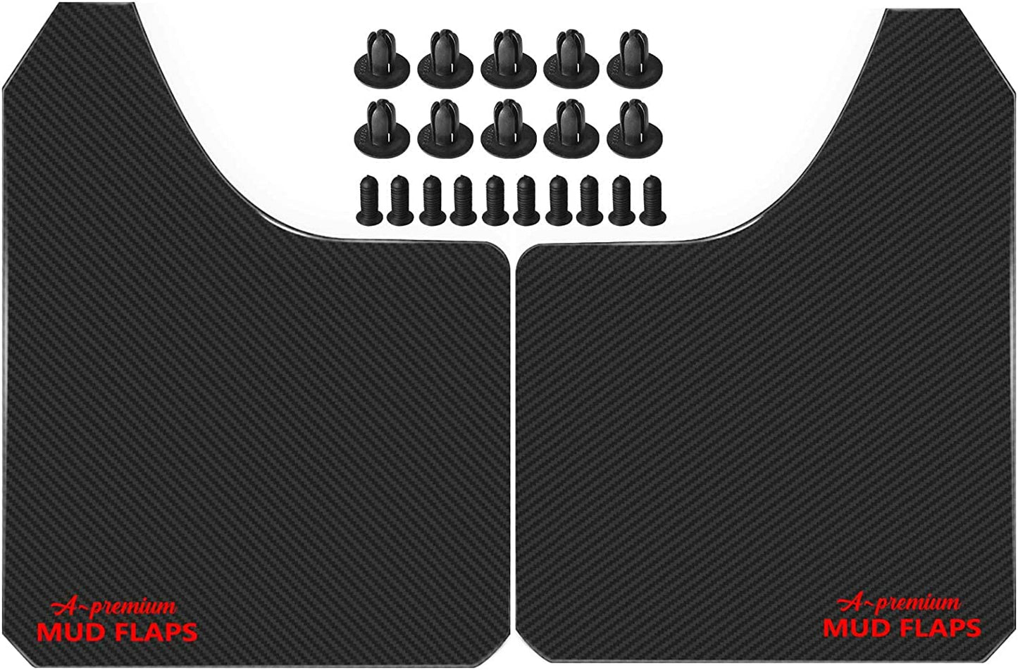 A-Premium 4 Pcs Red Universal Splash Guards Mud Flaps Mudflaps Mudguard Fender Flares for Car Pickup Truck SUV with Hardware Front and Rear