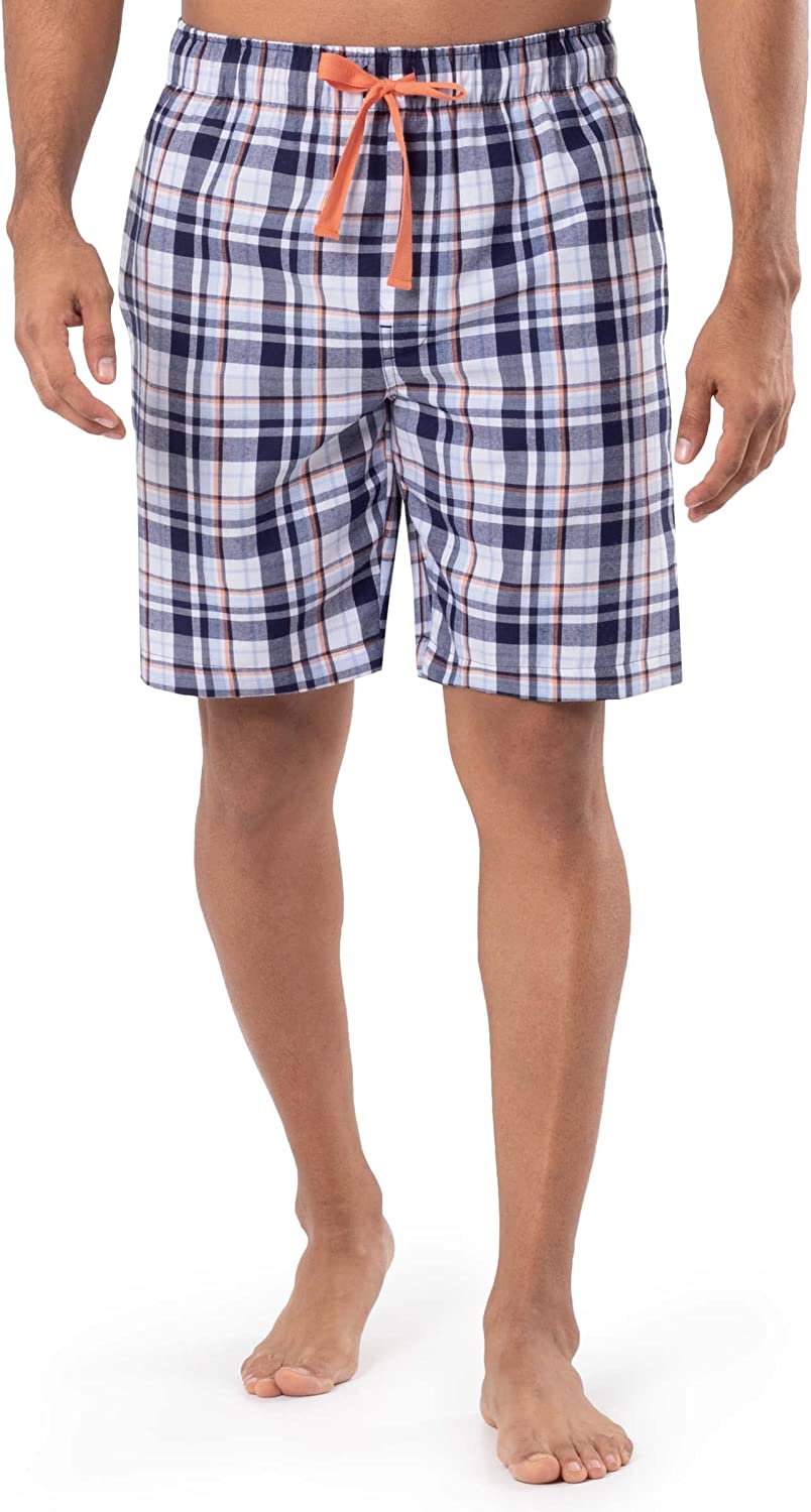 Men's Plaid Poly Rayon Drawstring Sleep Lounge Short